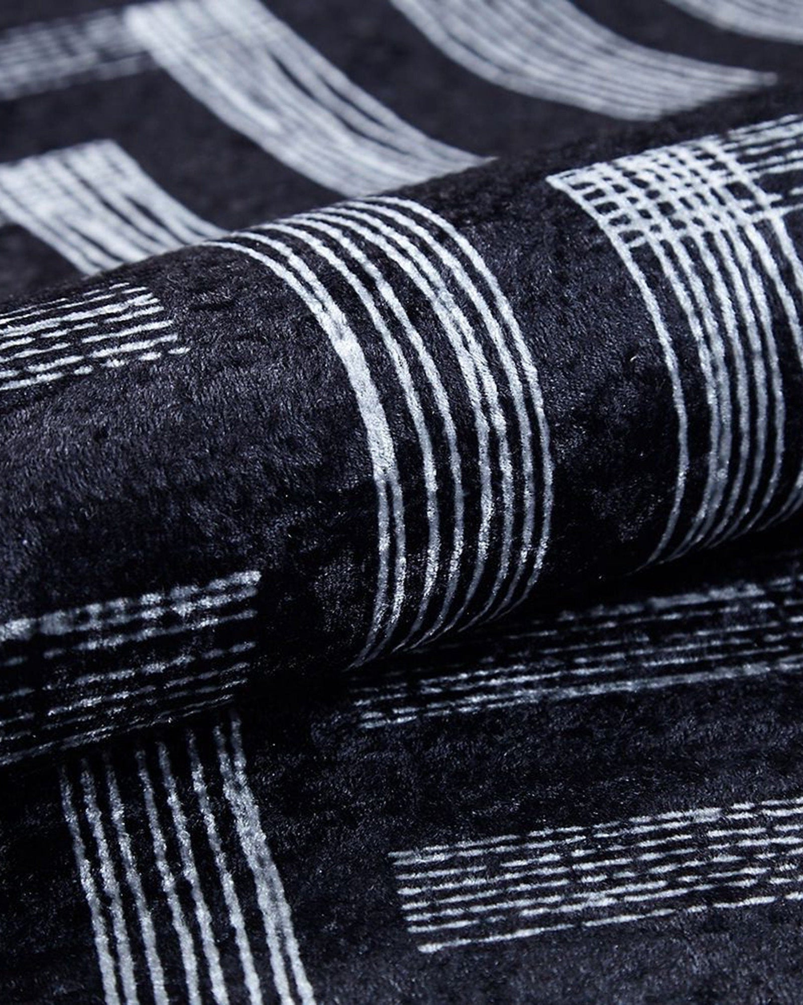 Beypa Pearl Brown Rug Black & White Geometric Area Rugs