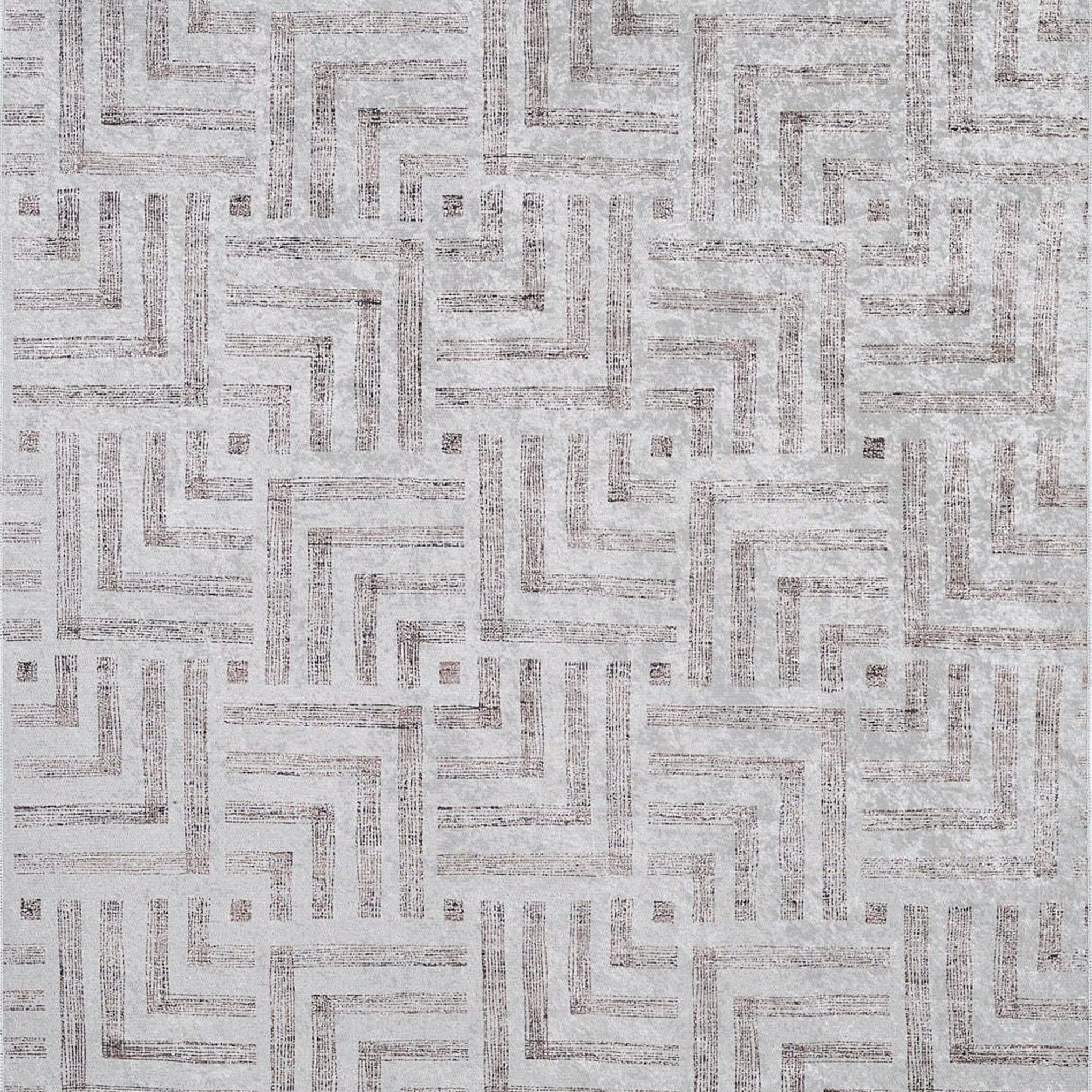 Beypa Pearl Brown Rug Black & White Geometric Area Rugs