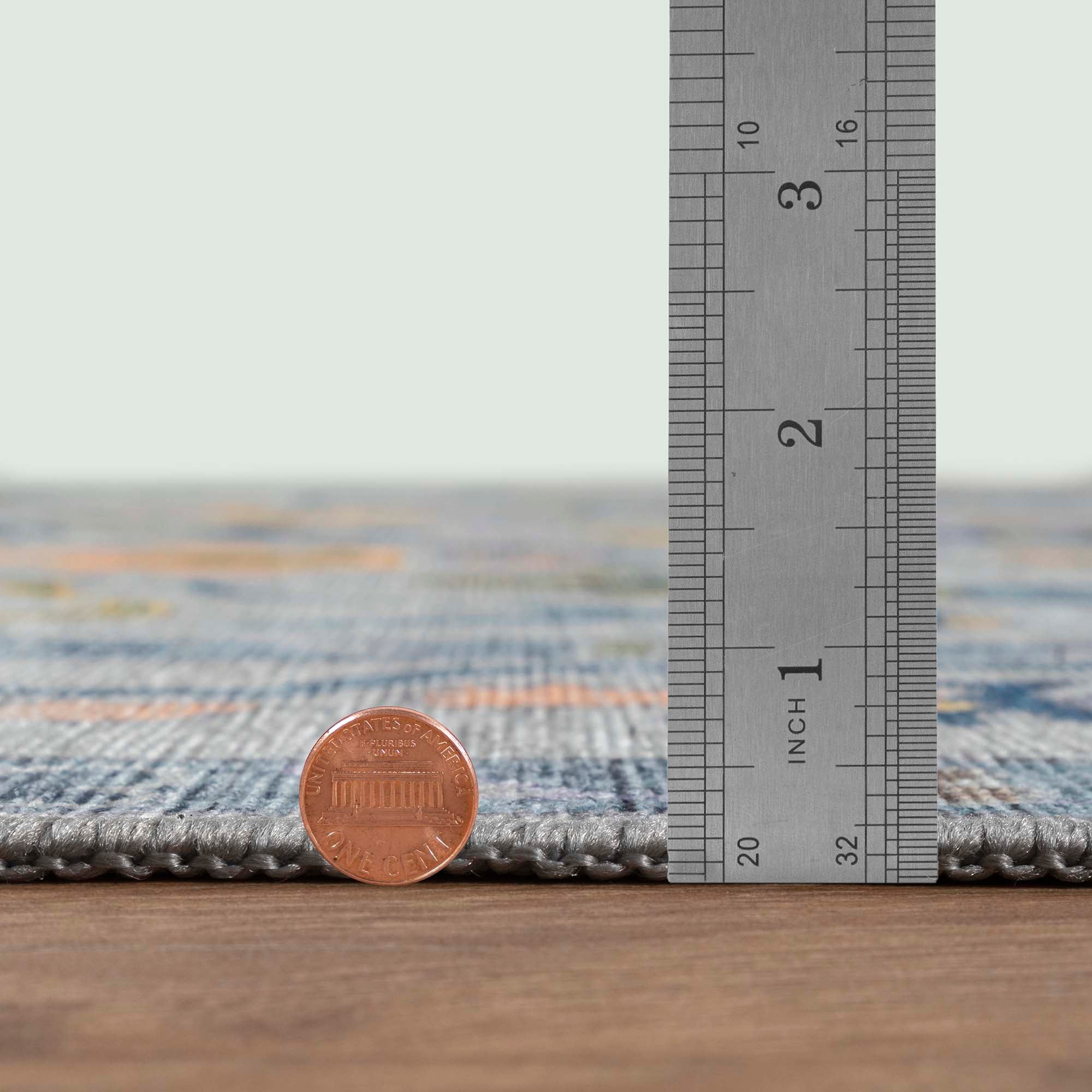 Blue Oushak Vintage Washable Rug