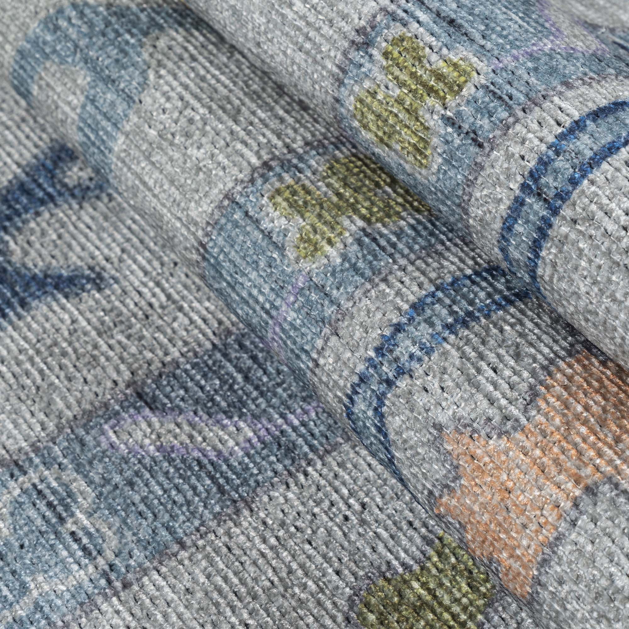 Blue Oushak Vintage Washable Rug