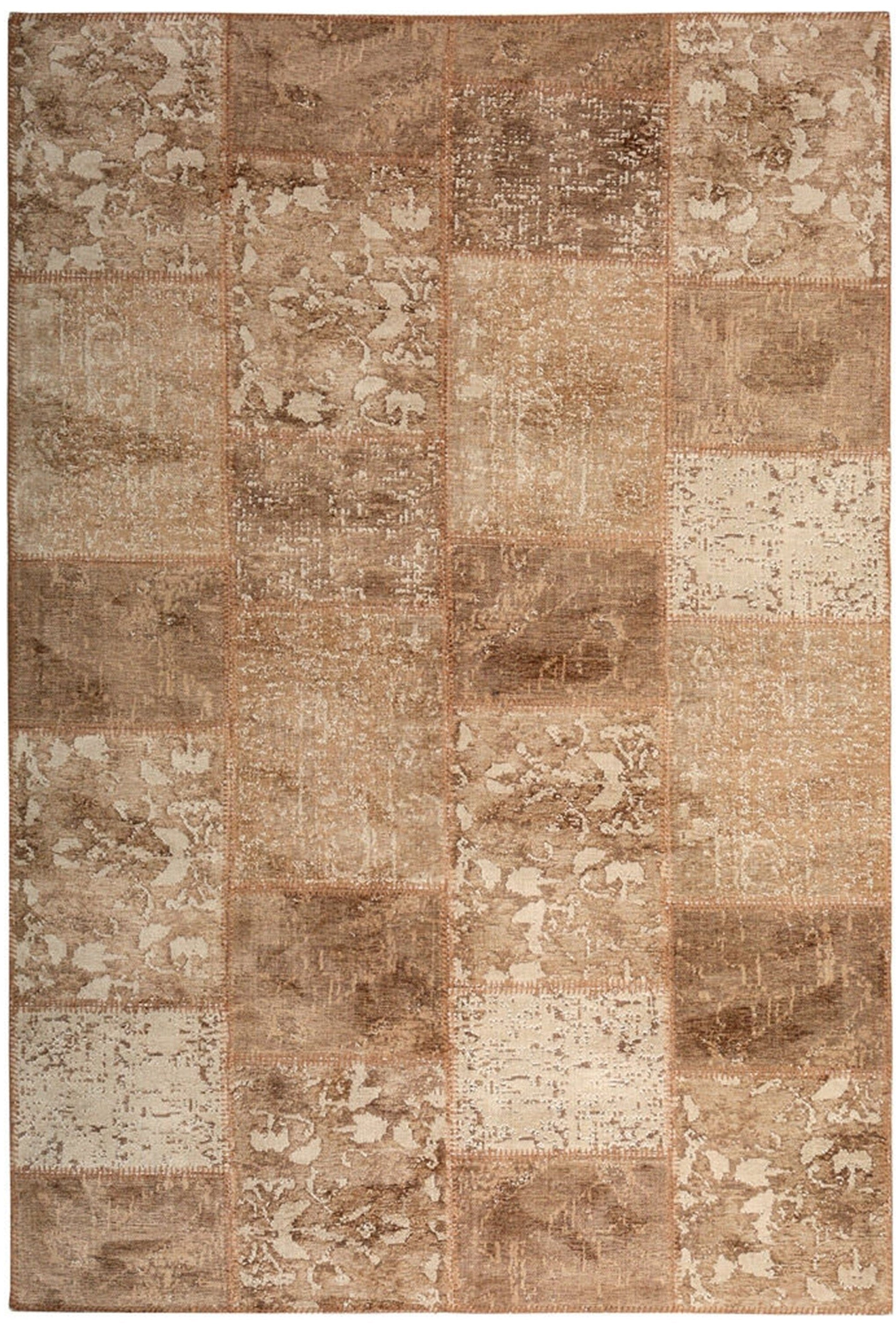 Albie Patchwork Light Brown Distressed Turkish Rug