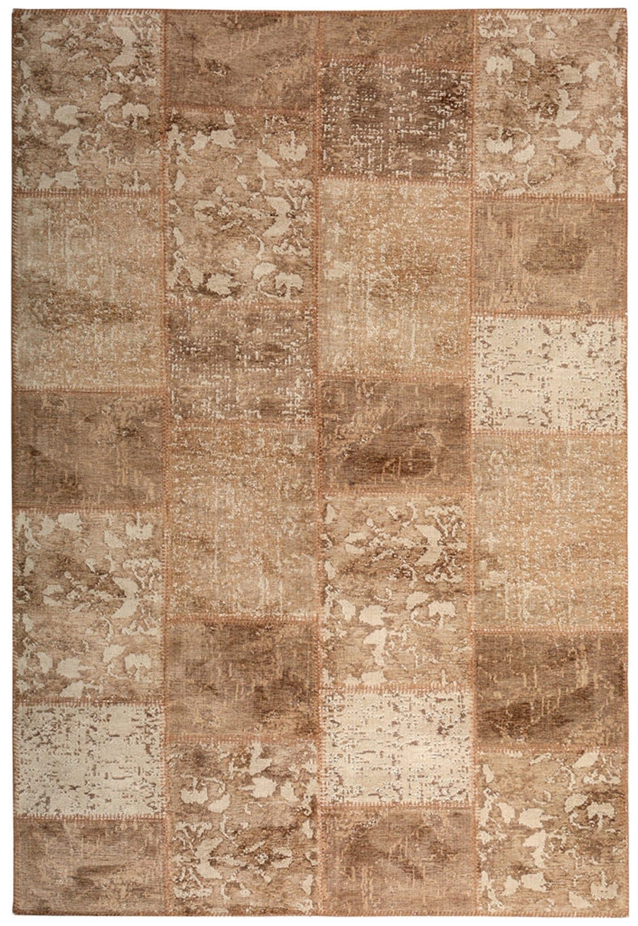 Albie Patchwork Light Brown Distressed Turkish Rug