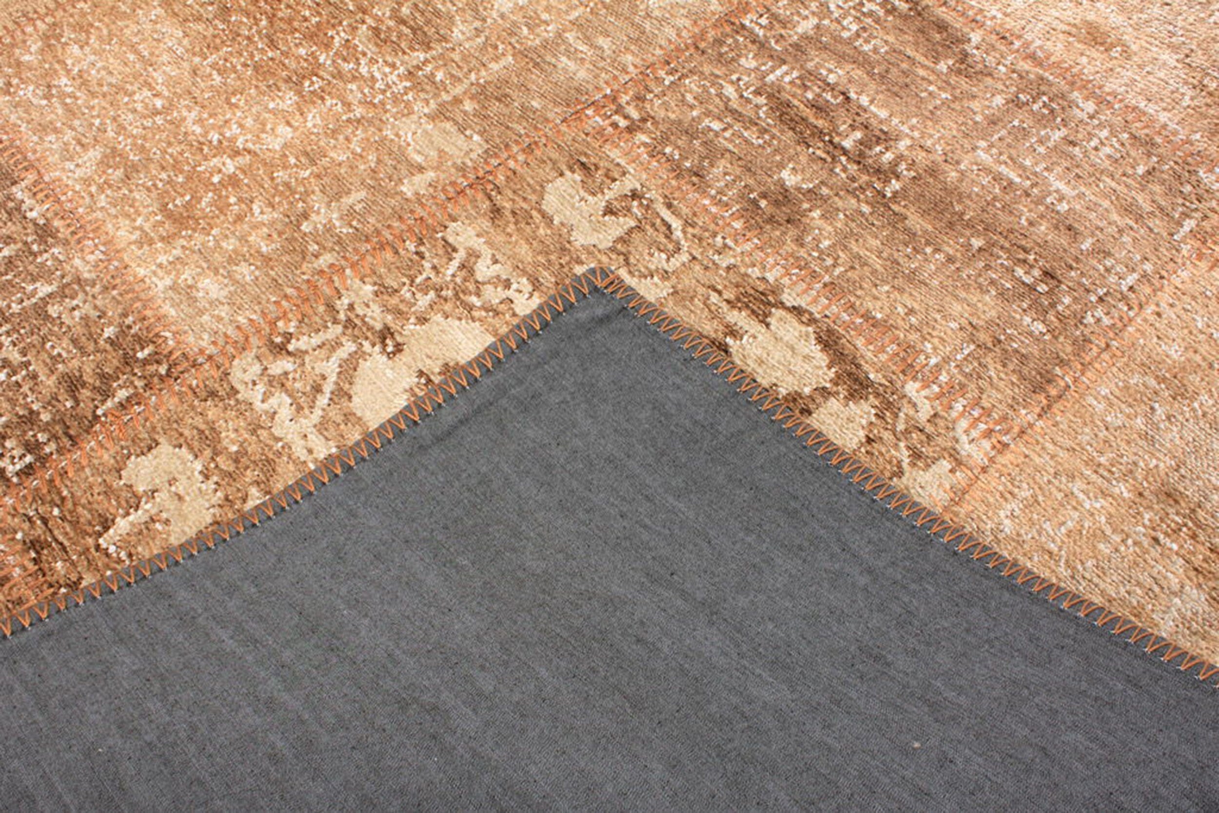 Albie Patchwork Light Brown Distressed Turkish Rug