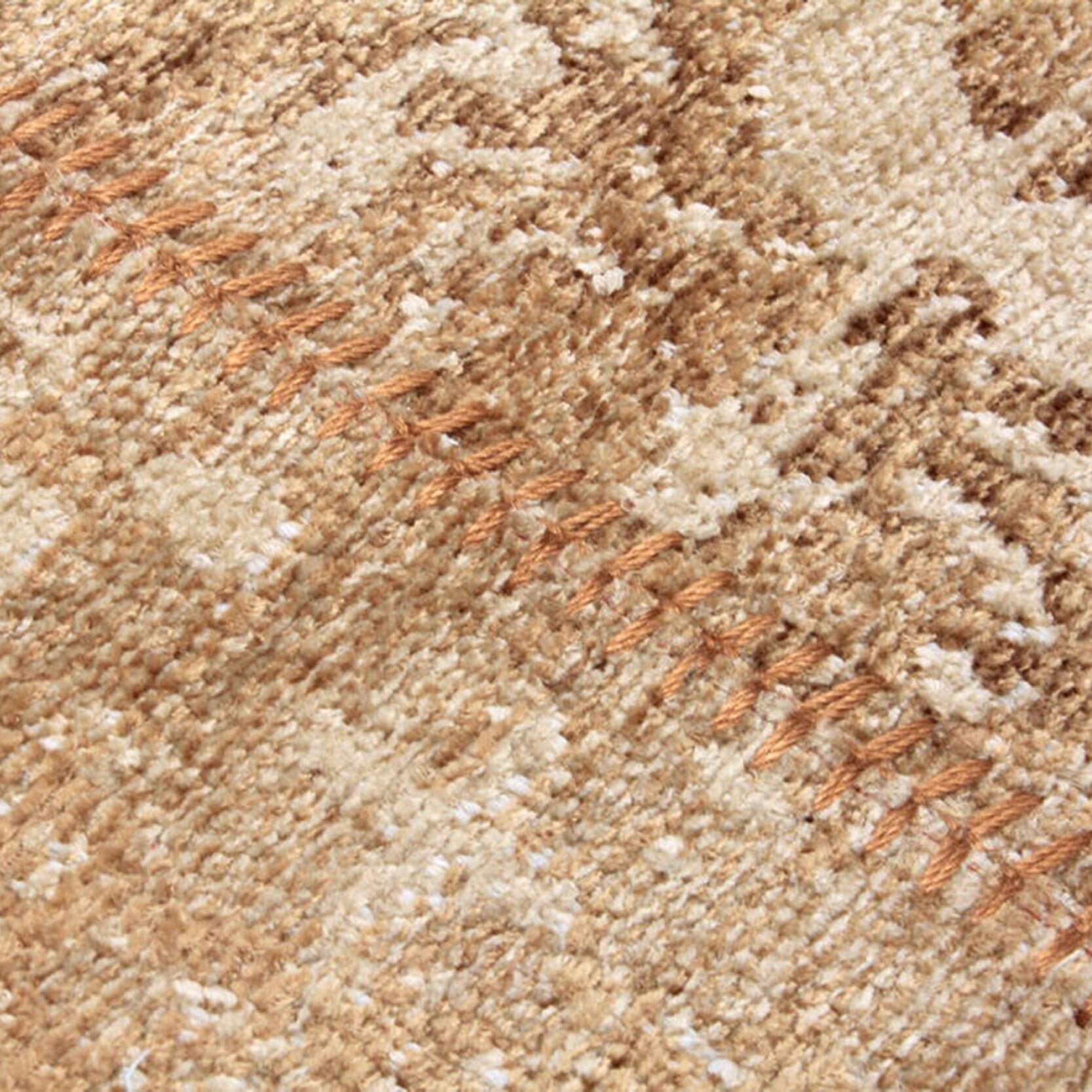 Albie Patchwork Light Brown Distressed Turkish Rug