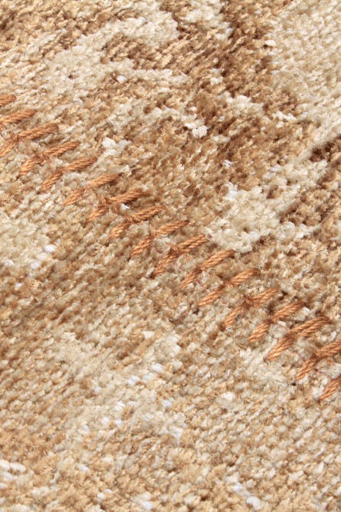 Albie Patchwork Light Brown Distressed Turkish Rug