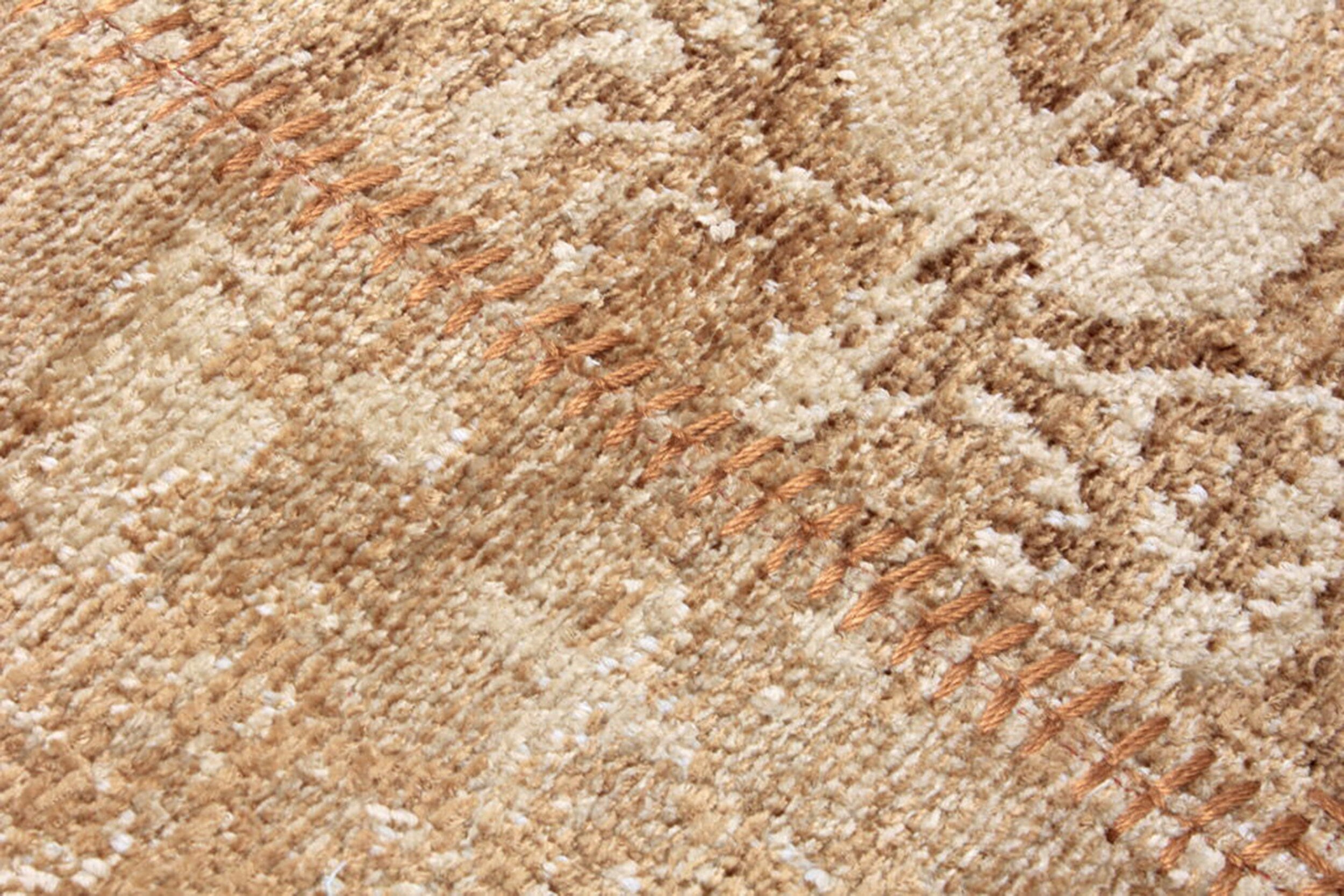 Albie Patchwork Light Brown Distressed Turkish Rug