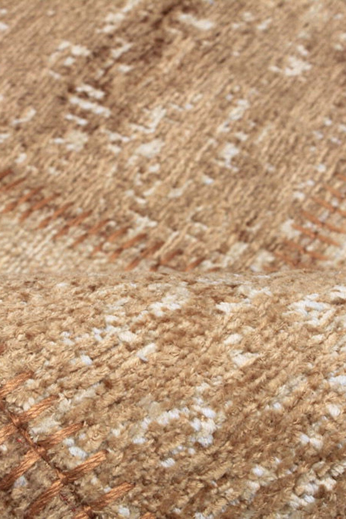 Albie Patchwork Light Brown Distressed Turkish Rug