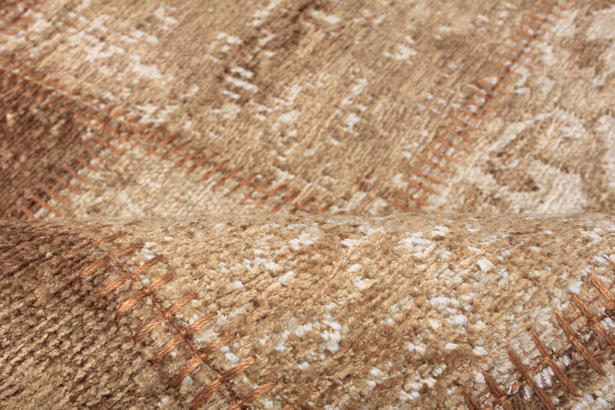 Albie Patchwork Light Brown Distressed Turkish Rug