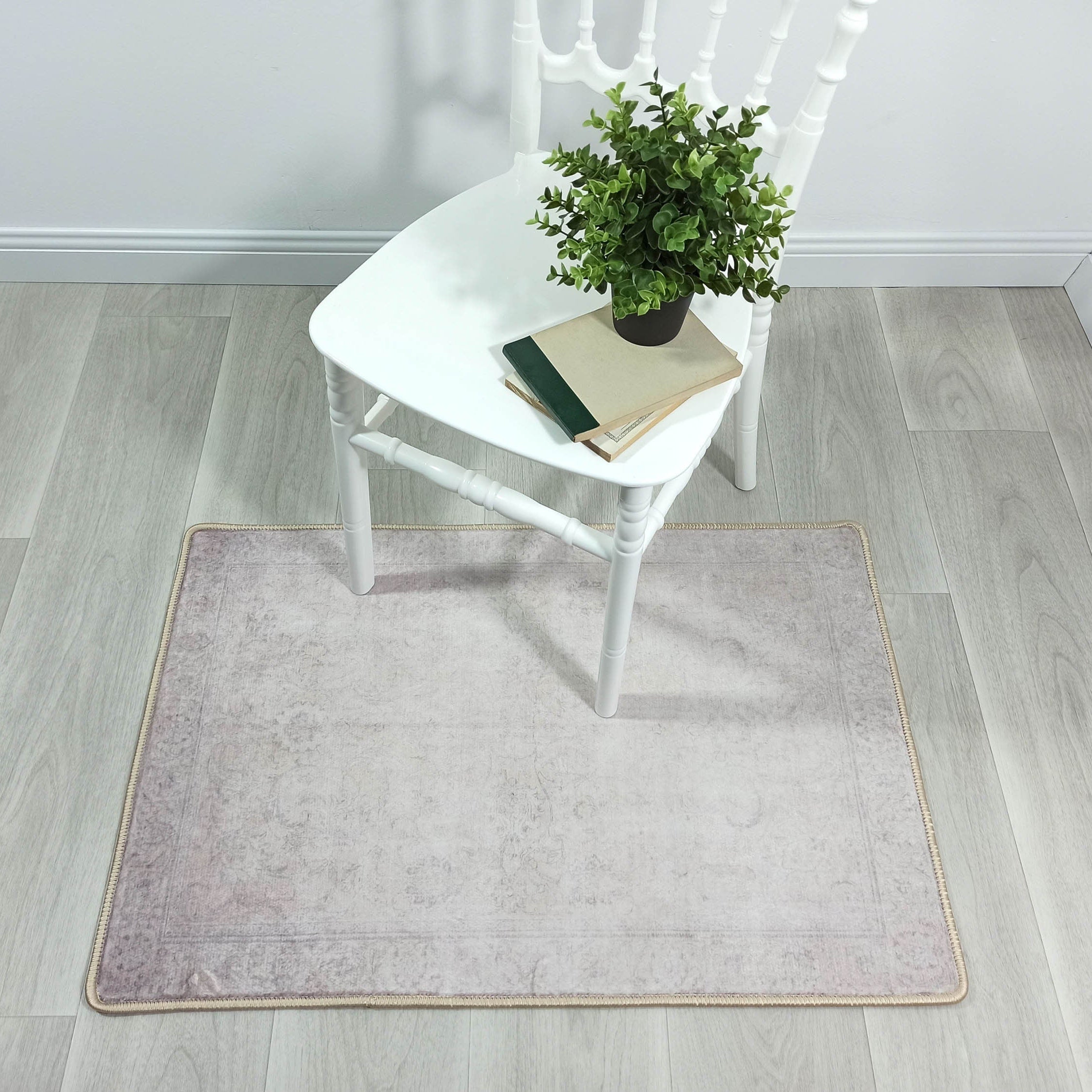 Bona Neutral Faded Pink Beige Blush Rug