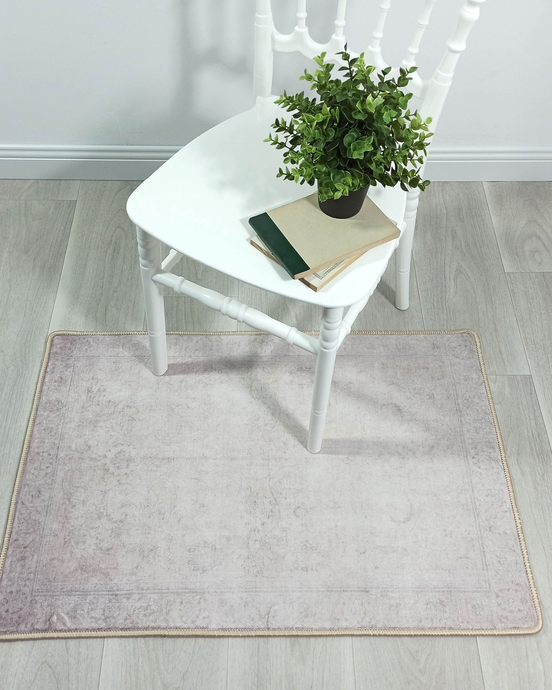 Bona Neutral Faded Pink Beige Blush Rug