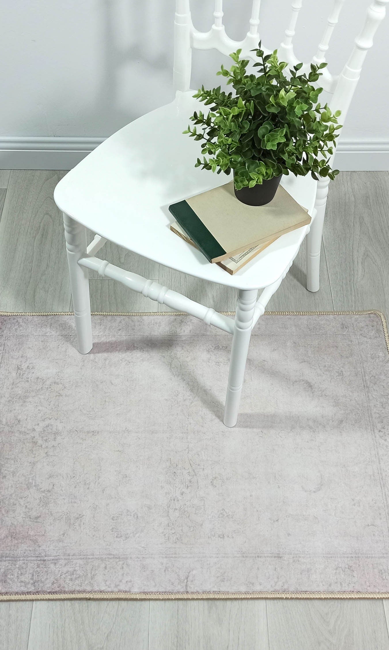 Bona Neutral Faded Pink Beige Blush Rug