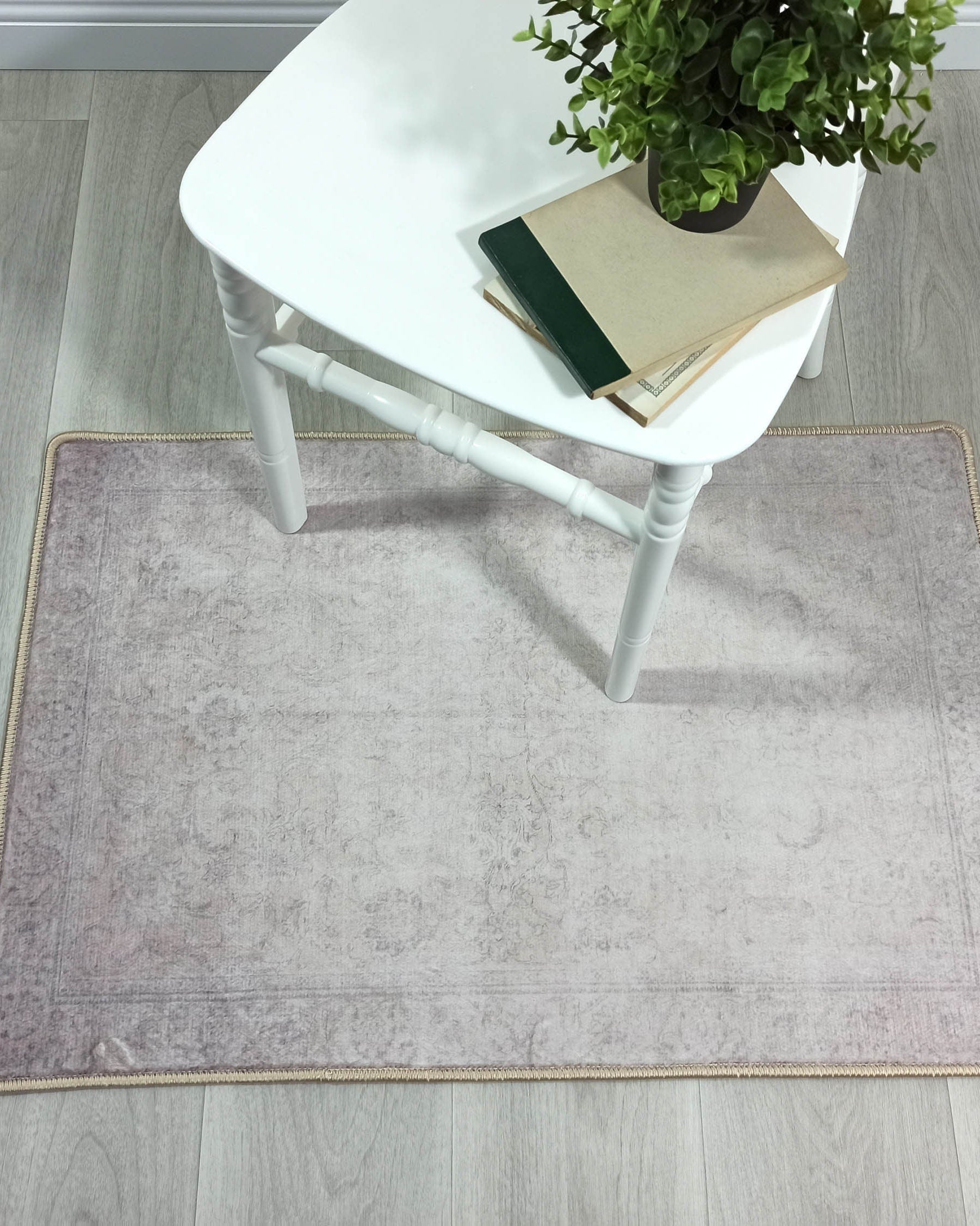Bona Neutral Faded Pink Beige Blush Rug