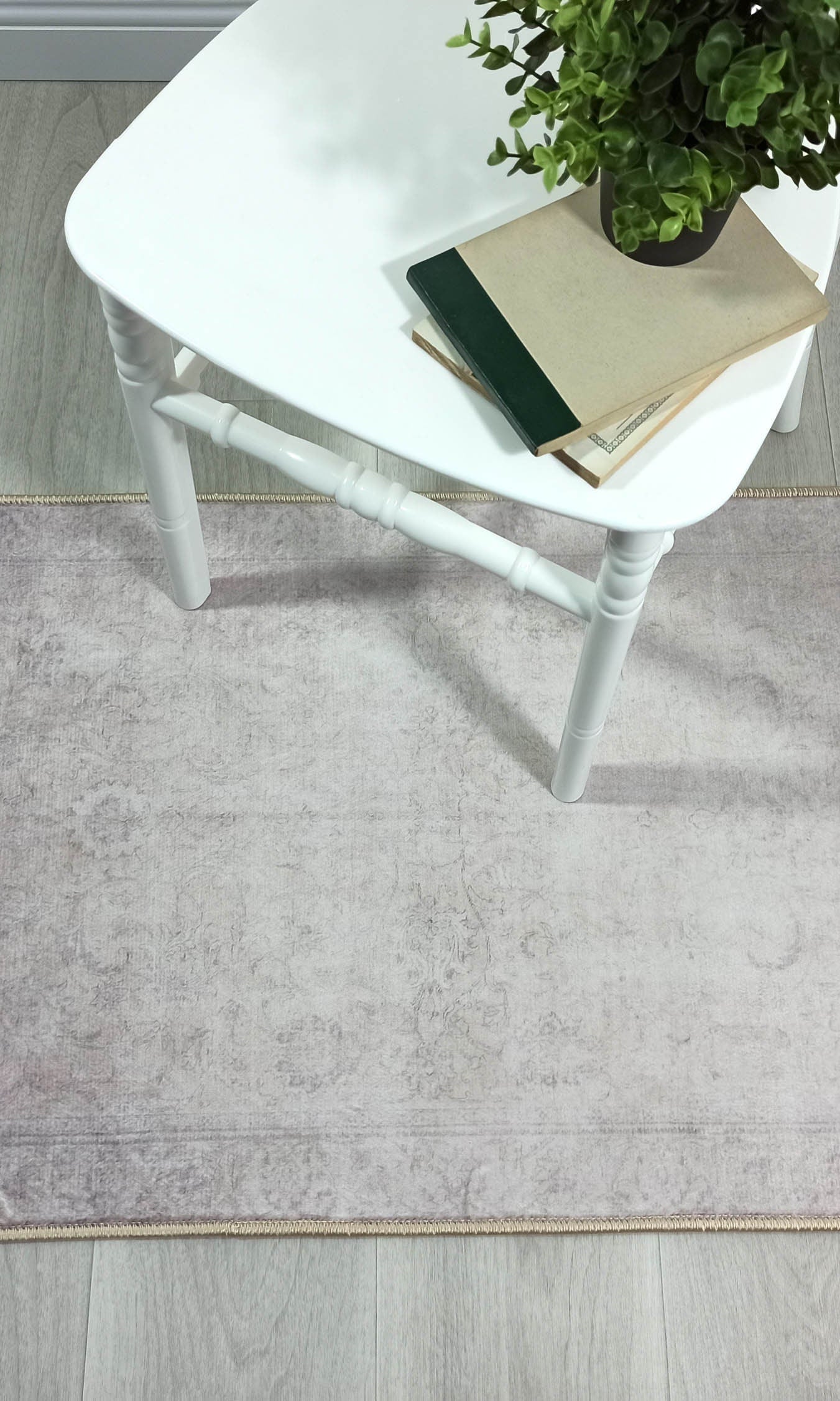 Bona Neutral Faded Pink Beige Blush Rug