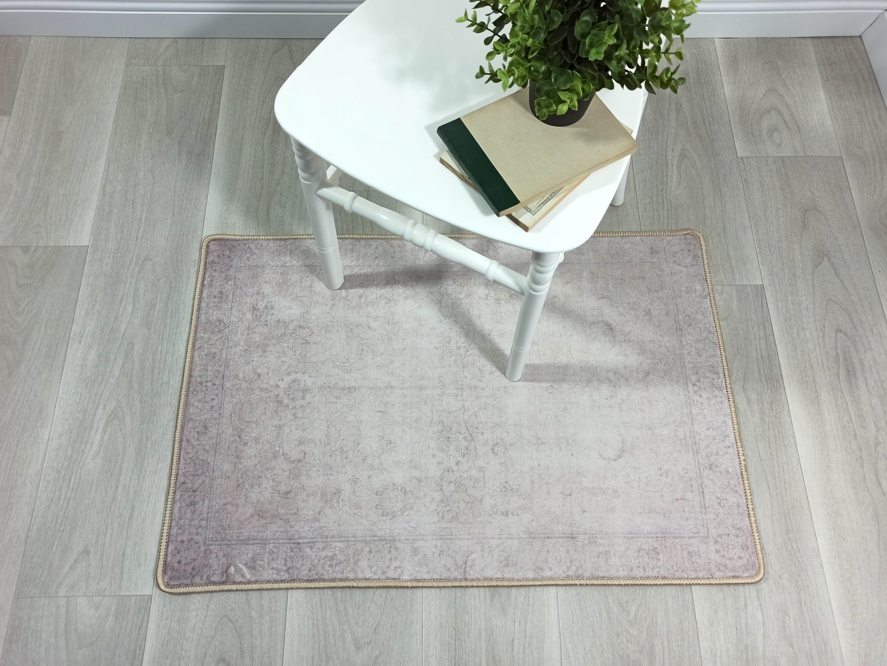 Bona Neutral Faded Pink Beige Blush Rug