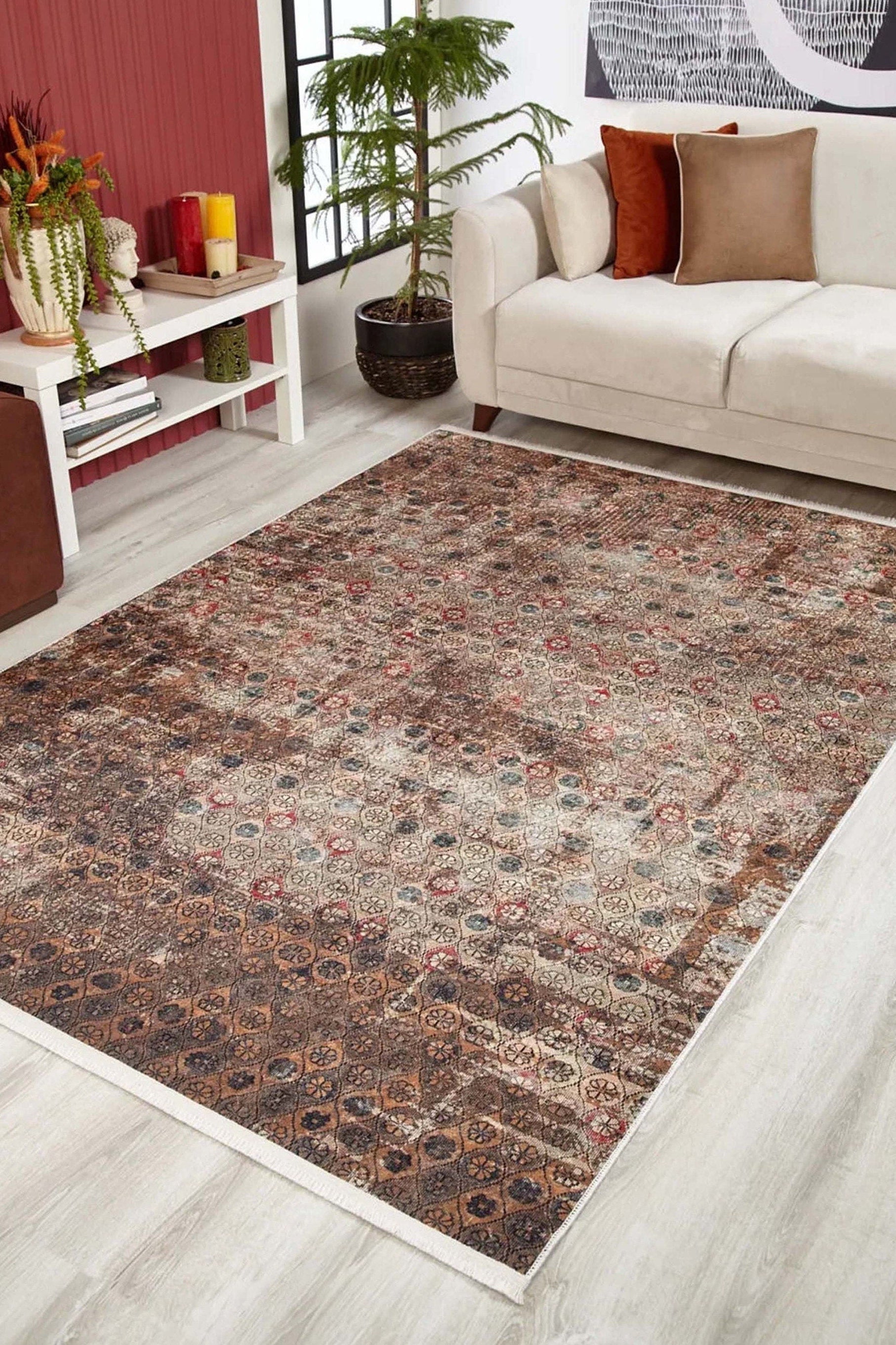 Bora Turkish Oushak Brown Rug