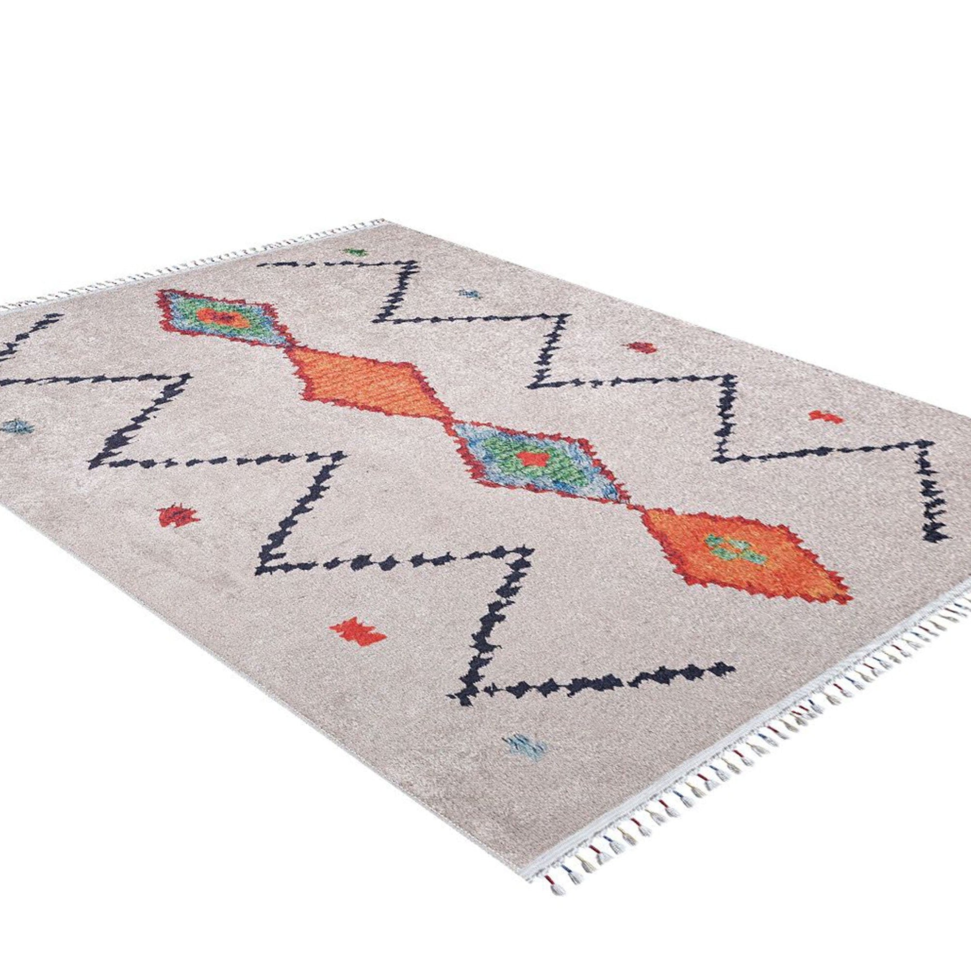 Borda Moroccan White Kilim Rug