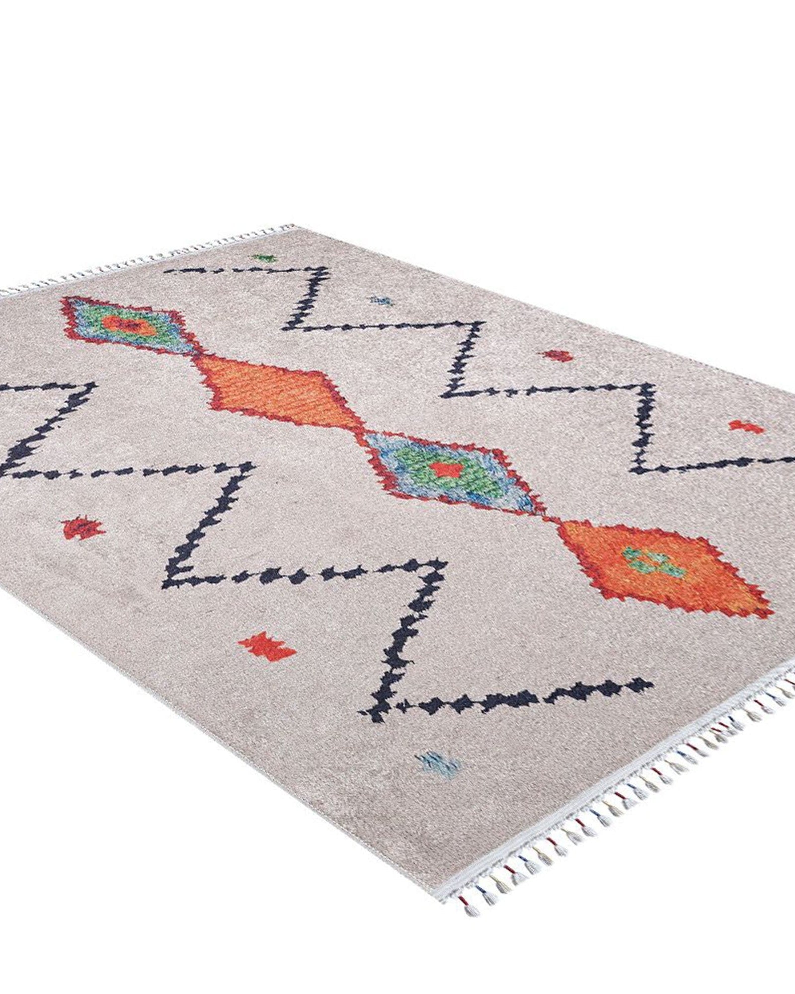 Borda Moroccan White Kilim Rug