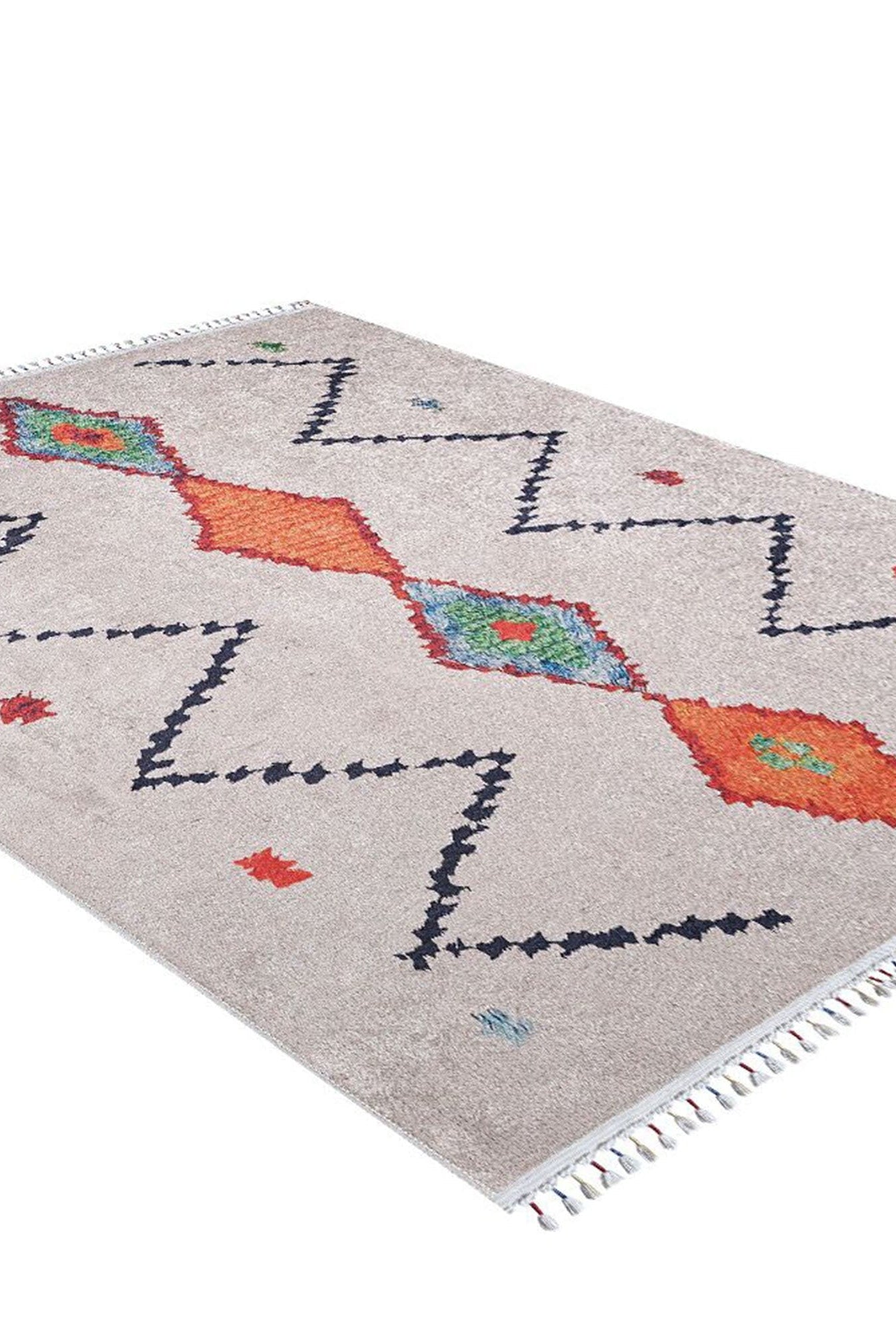 Borda Moroccan White Kilim Rug