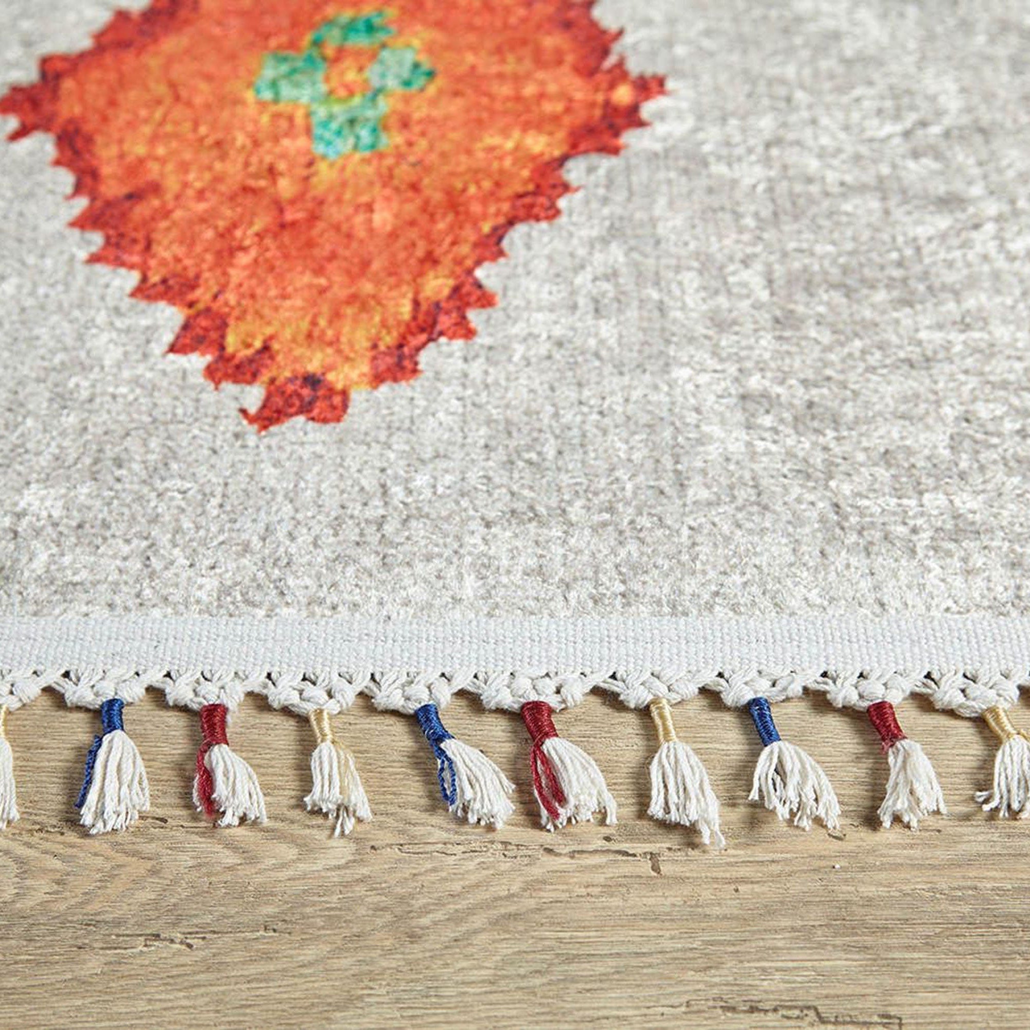 Borda Moroccan White Kilim Rug