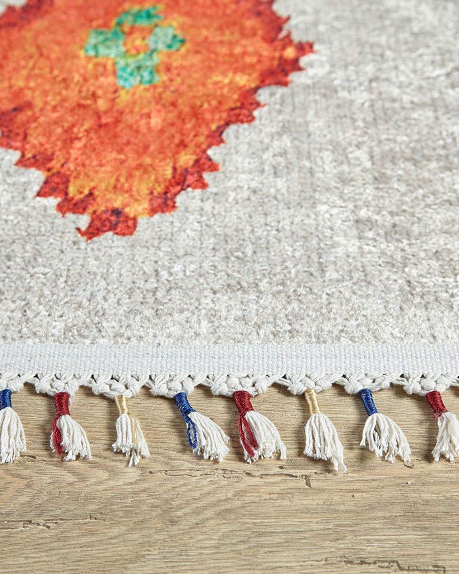 Borda Moroccan White Kilim Rug