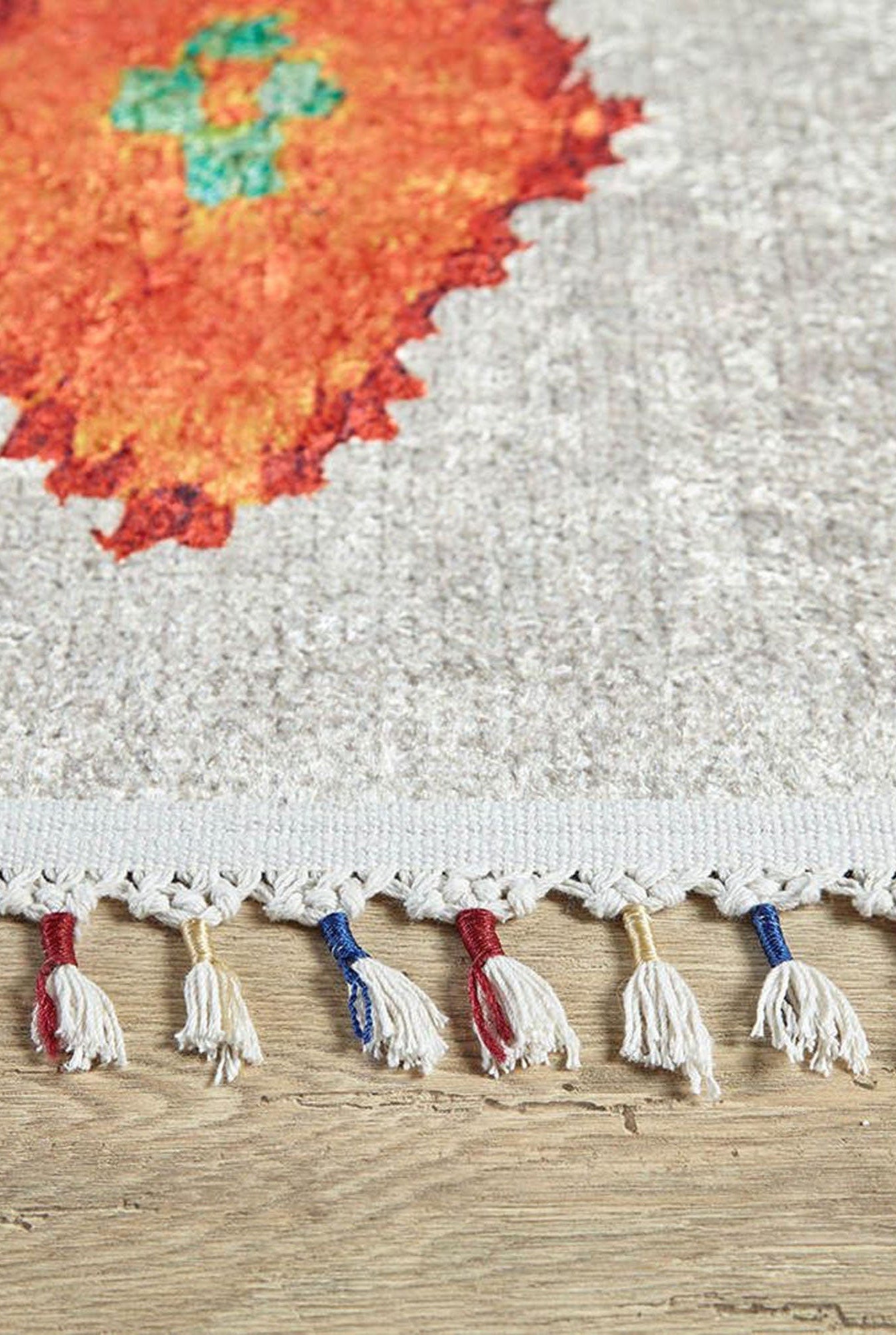 Borda Moroccan White Kilim Rug