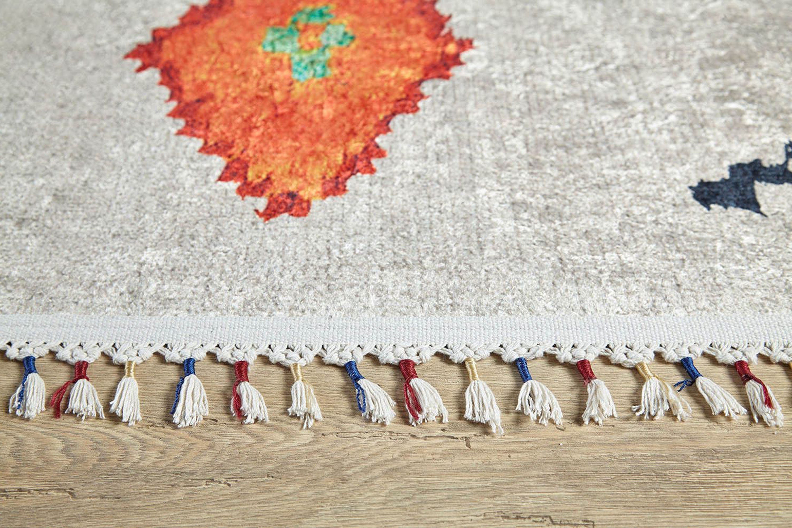 Borda Moroccan White Kilim Rug