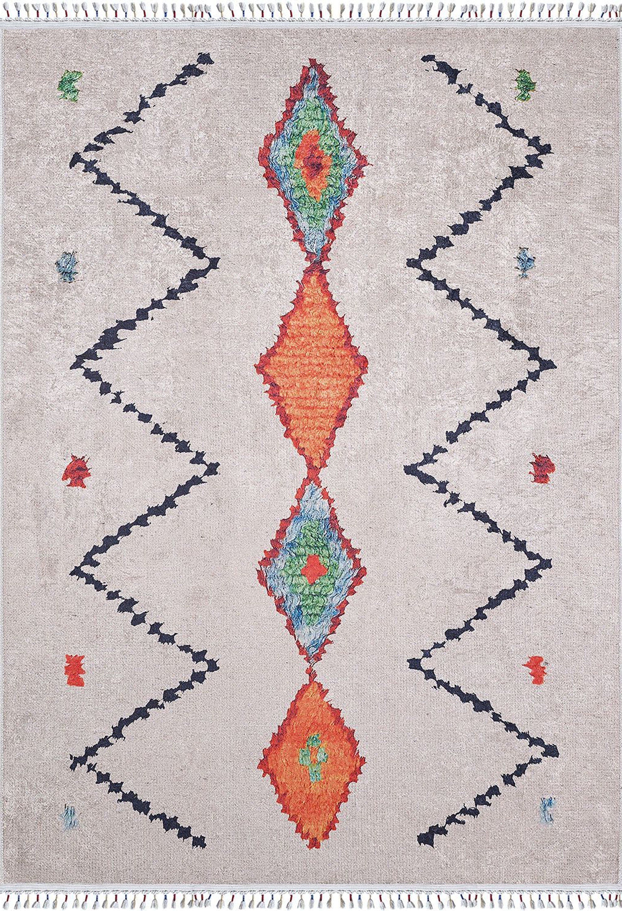 Borda Moroccan White Kilim Rug