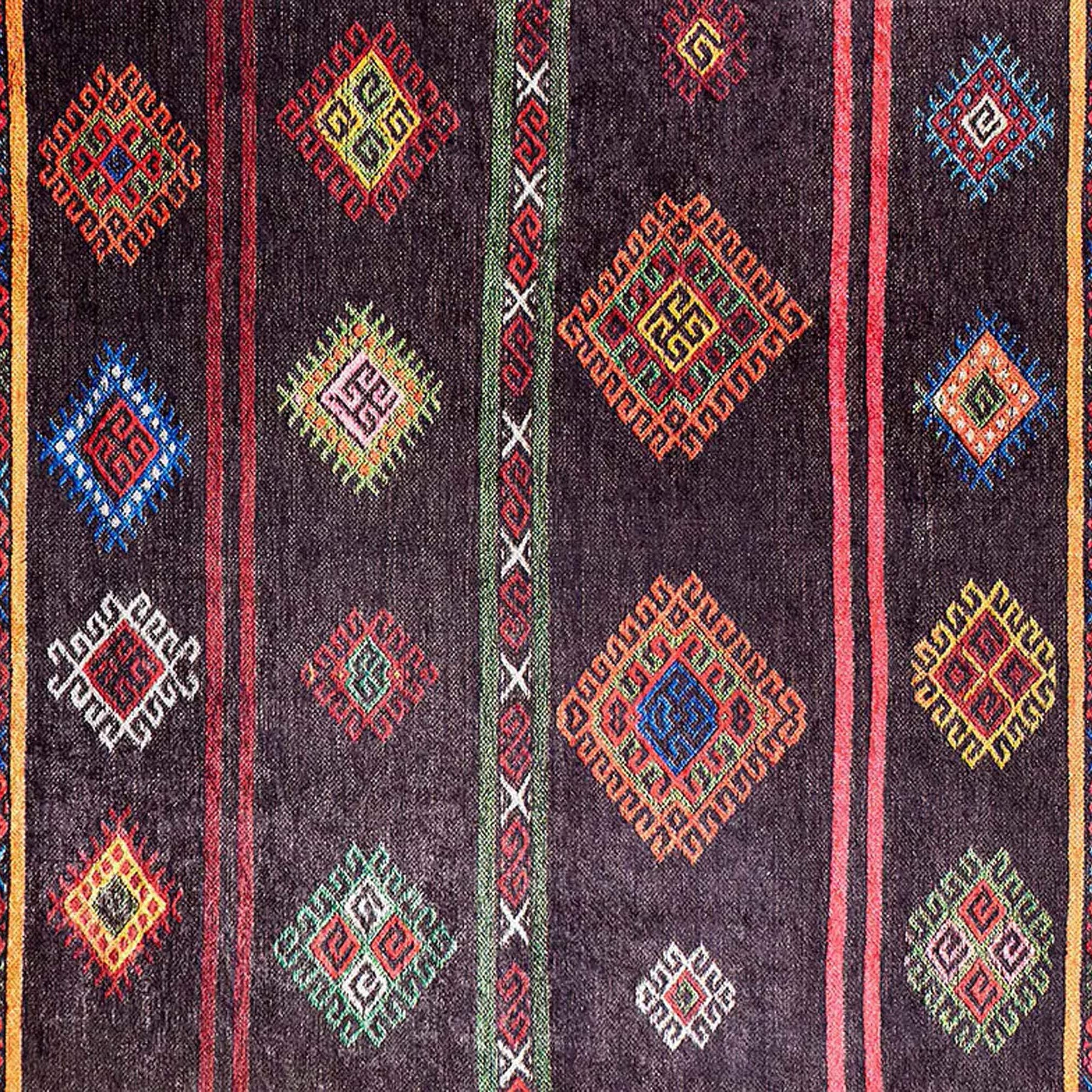 Bouni Dark Brown Turkish Kilim Rug