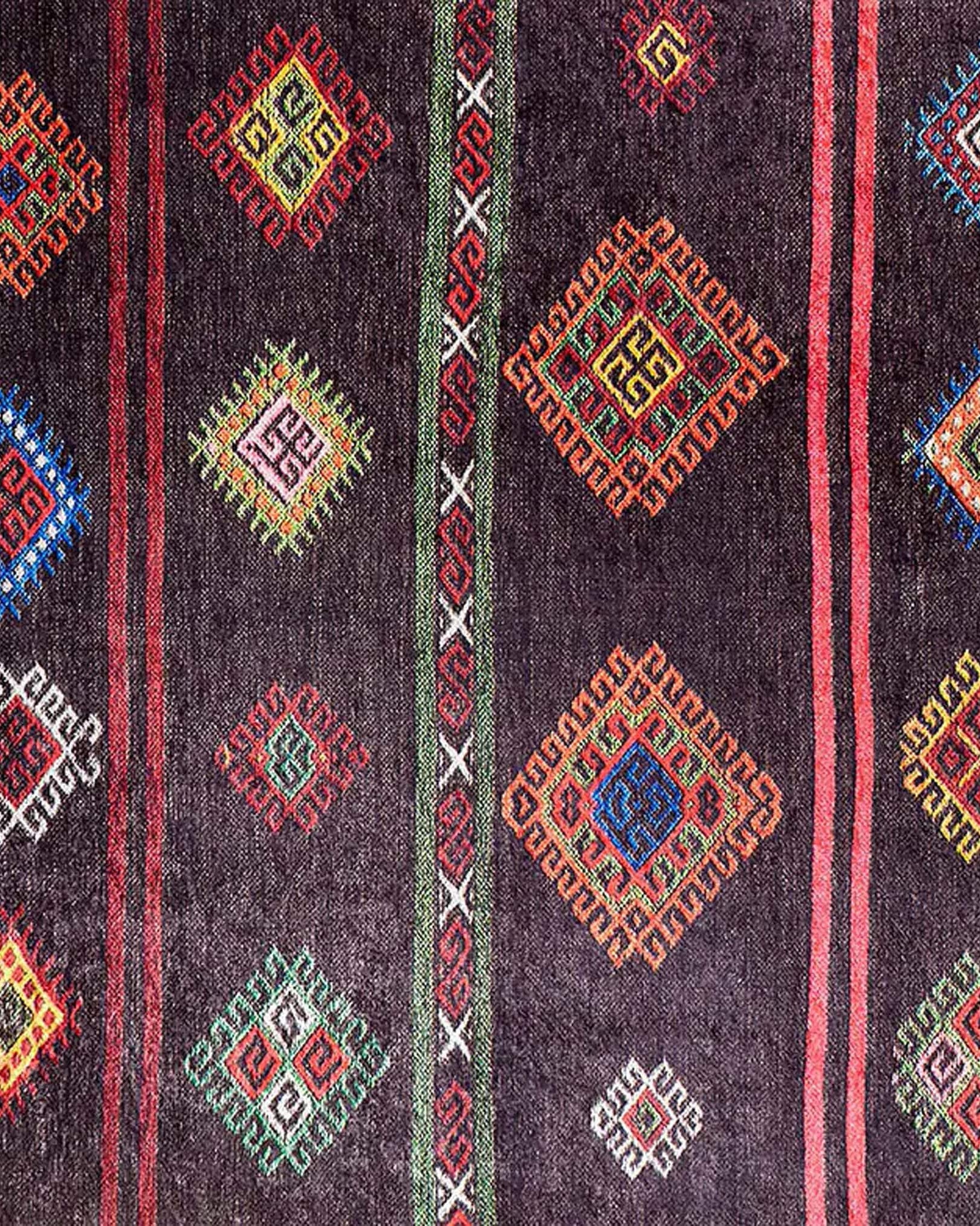 Bouni Dark Brown Turkish Kilim Rug