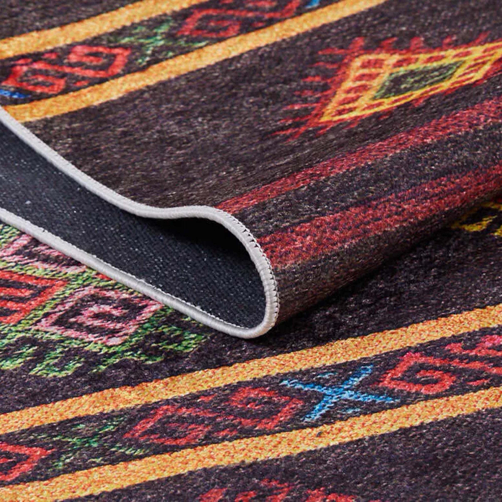 Bouni Dark Brown Turkish Kilim Rug