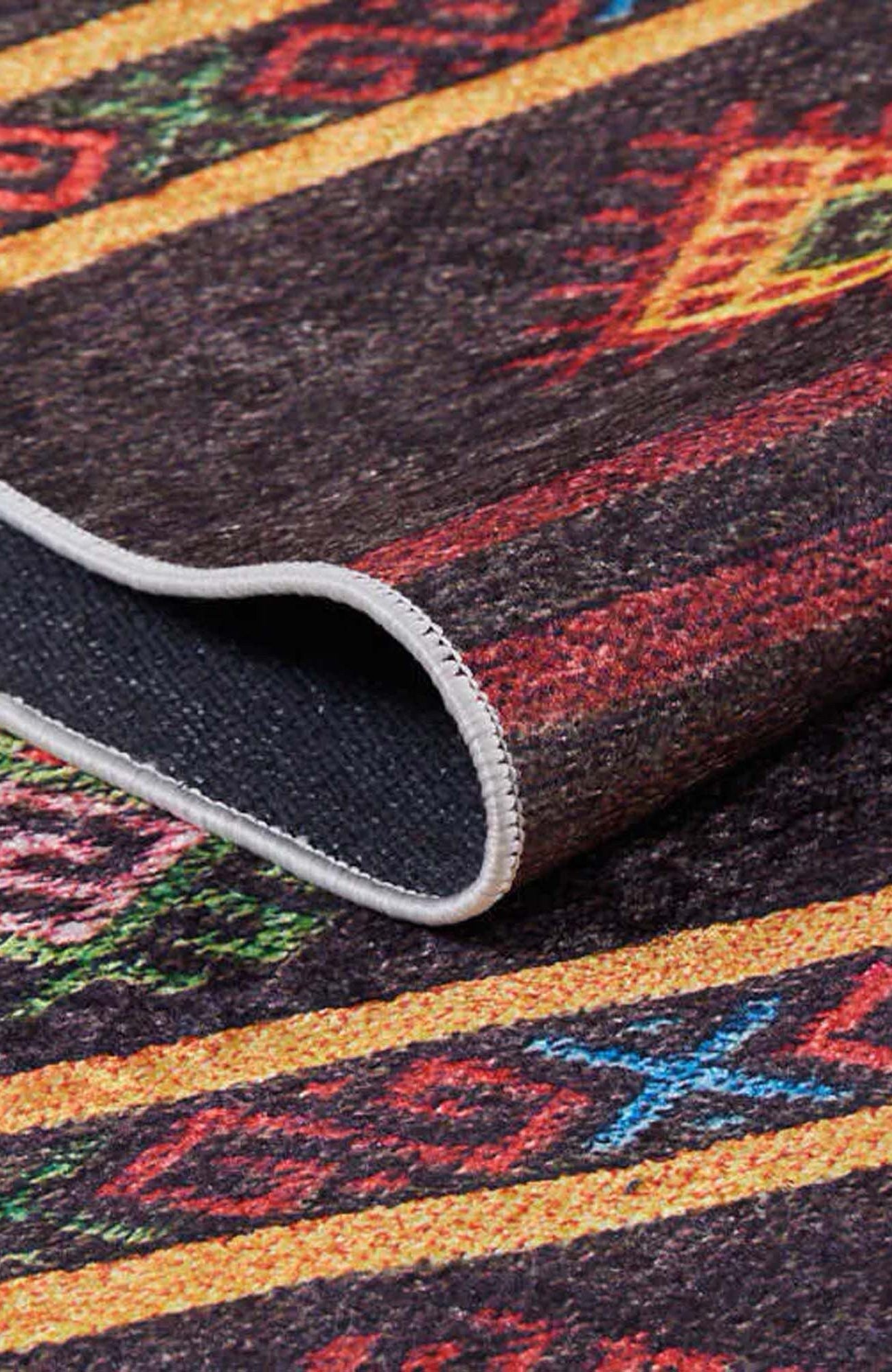 Bouni Dark Brown Turkish Kilim Rug