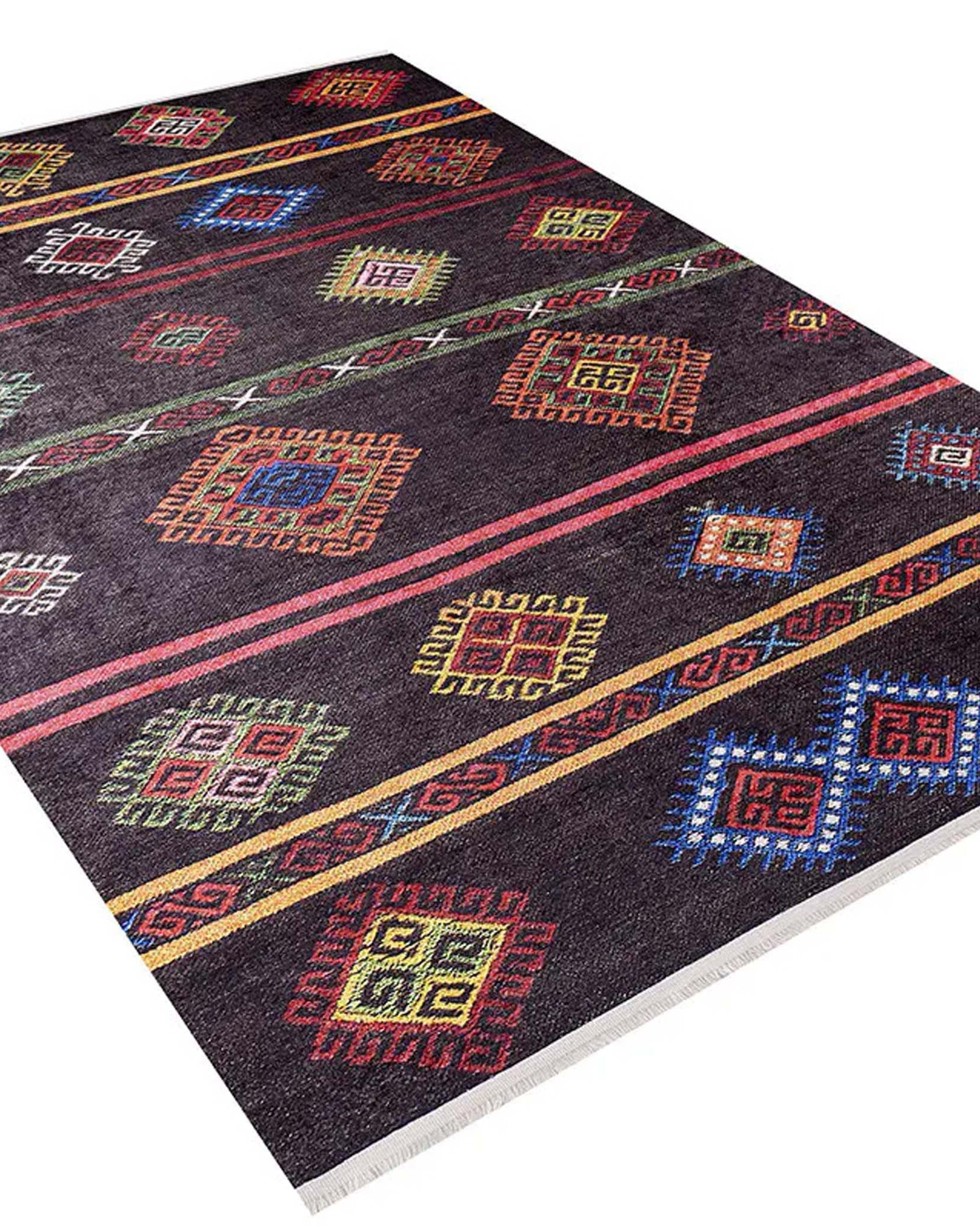 Bouni Dark Brown Turkish Kilim Rug