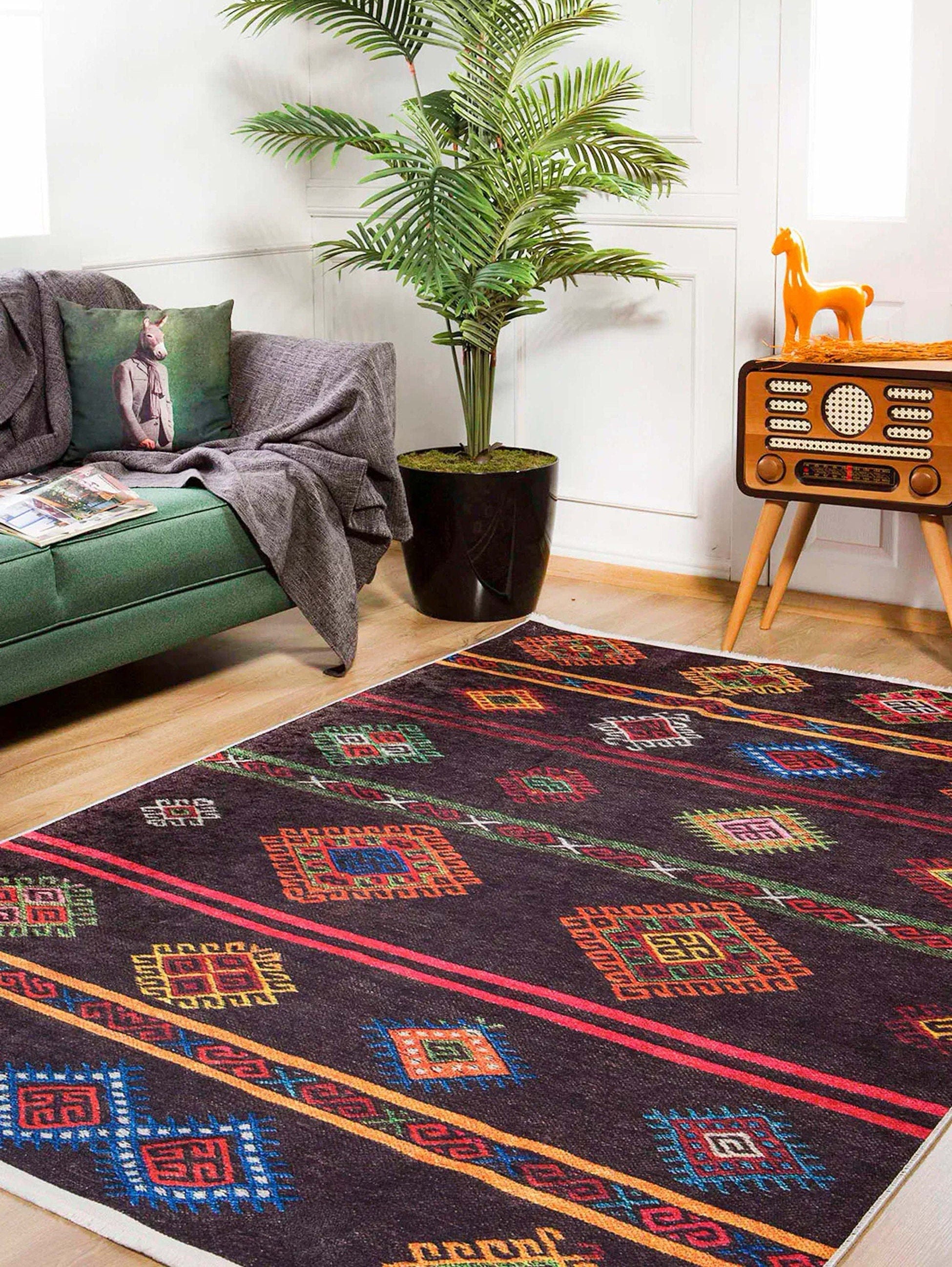 Bouni Dark Brown Turkish Kilim Rug