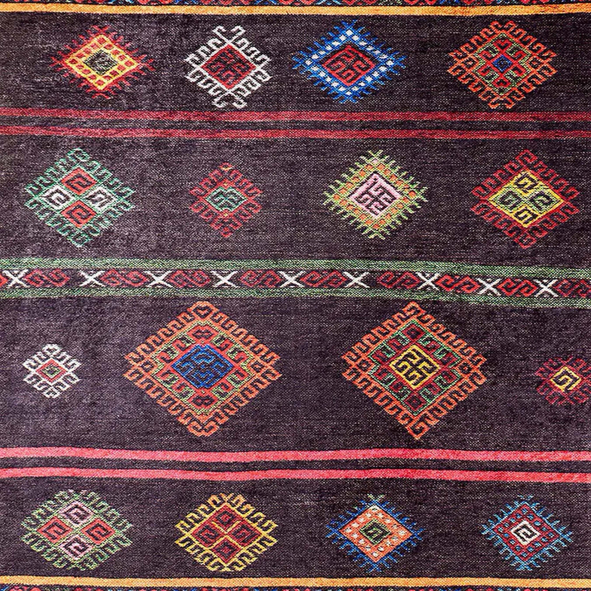 Bouni Dark Brown Turkish Kilim Rug