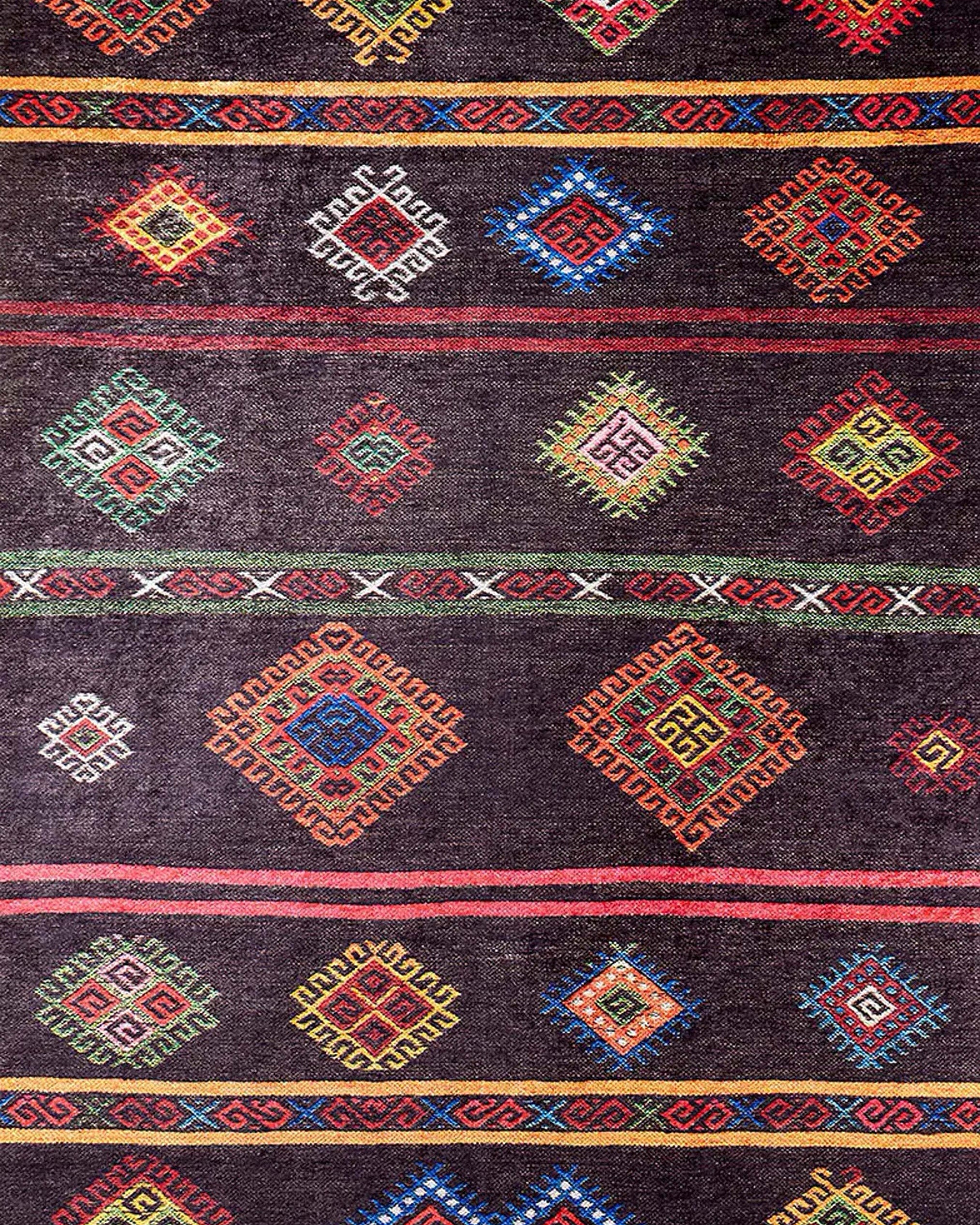 Bouni Dark Brown Turkish Kilim Rug