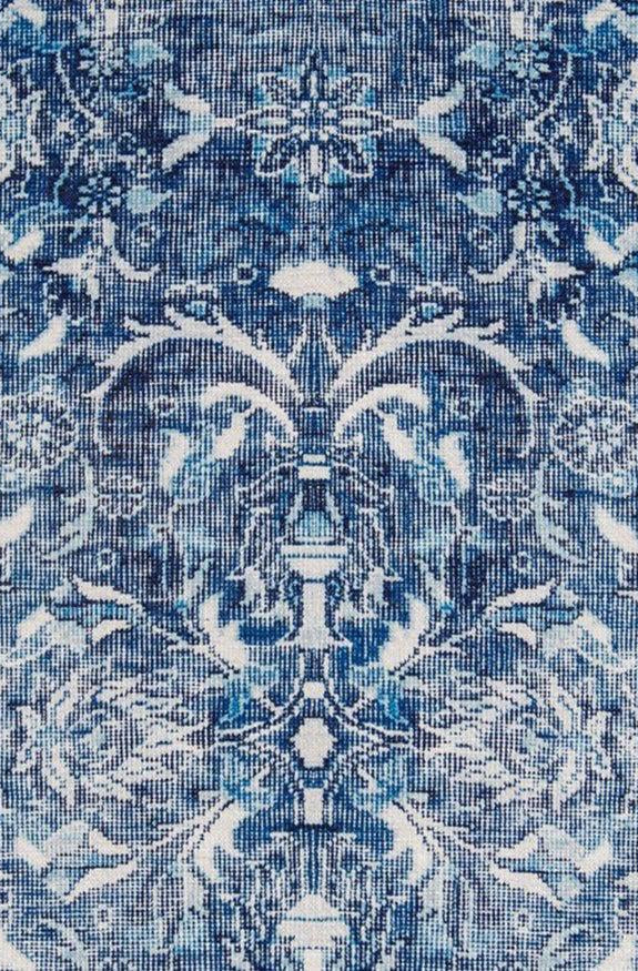 Bulud Rug Vintage Turkish Dark Blue Rug