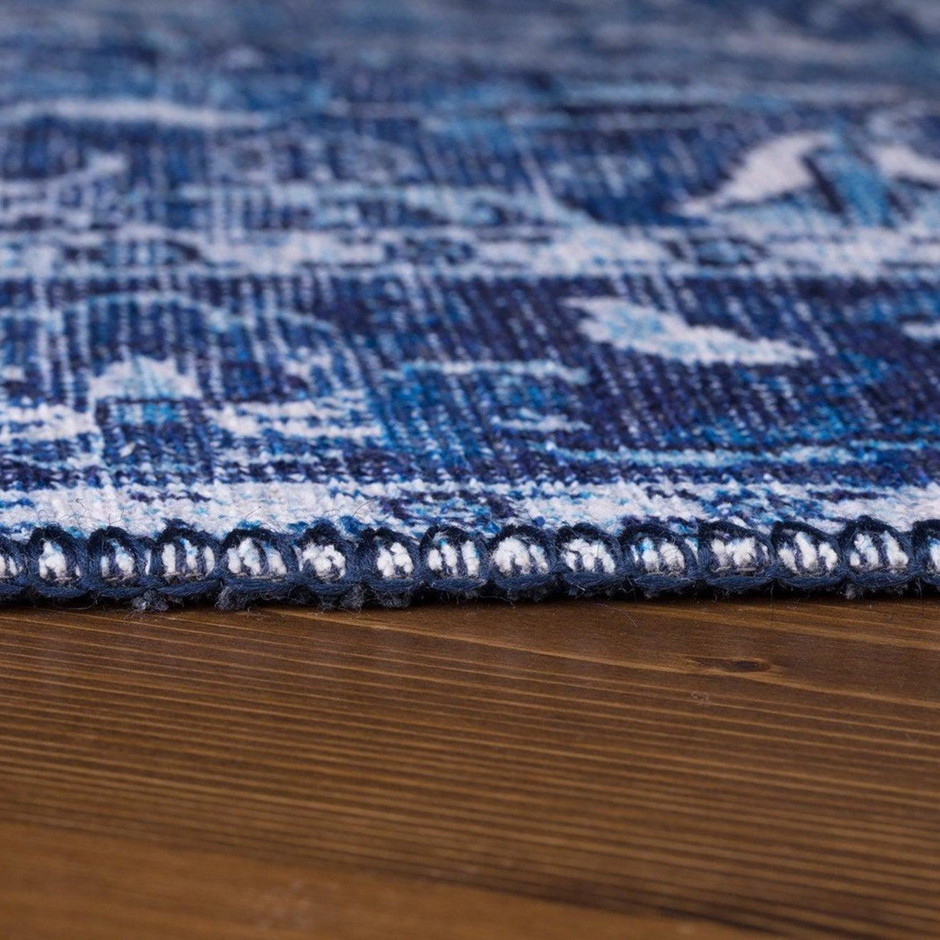 Bulud Rug Vintage Turkish Dark Blue Rug