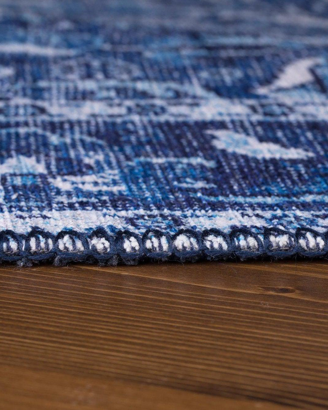 Bulud Rug Vintage Turkish Dark Blue Rug