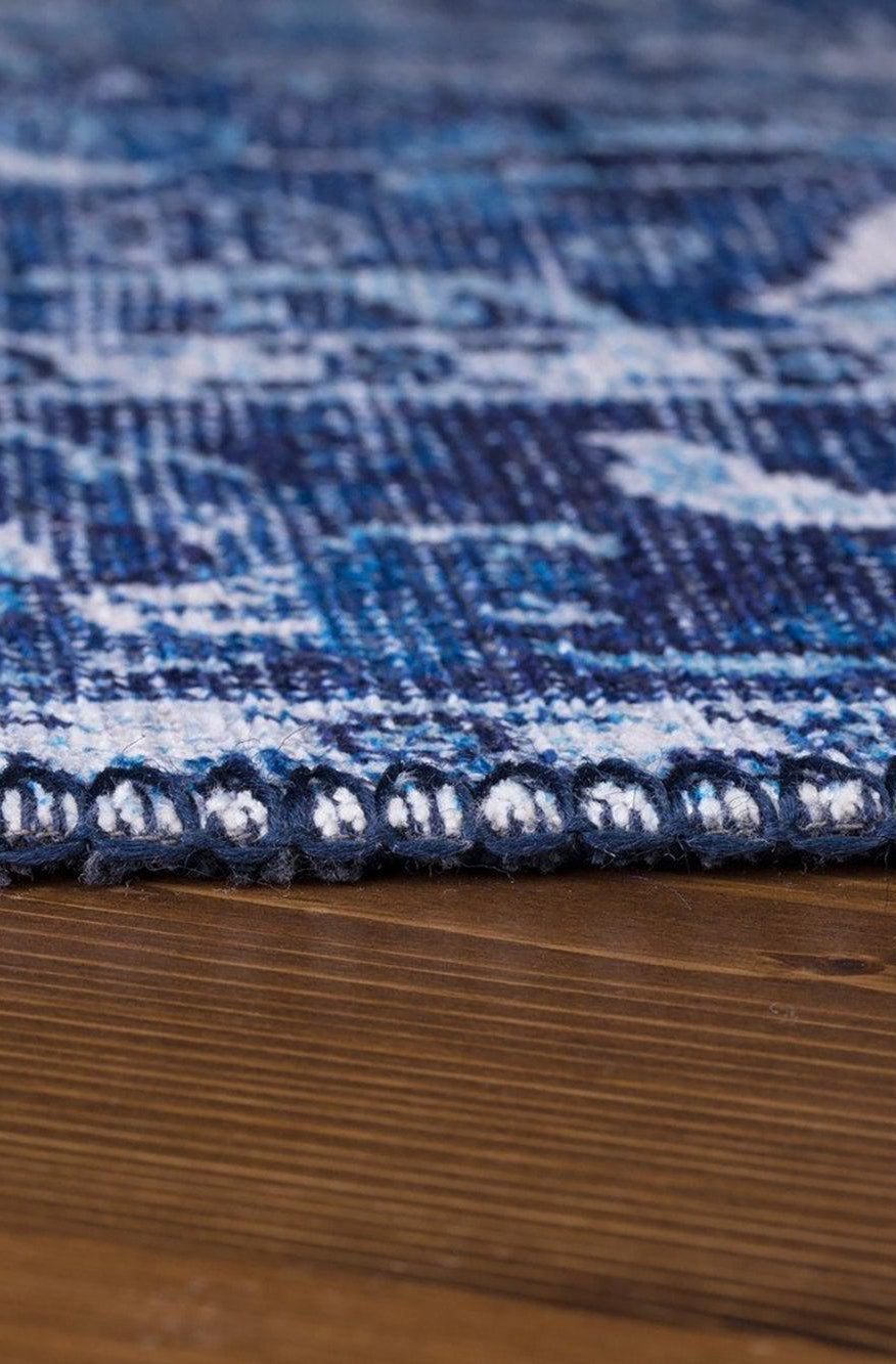 Bulud Rug Vintage Turkish Dark Blue Rug