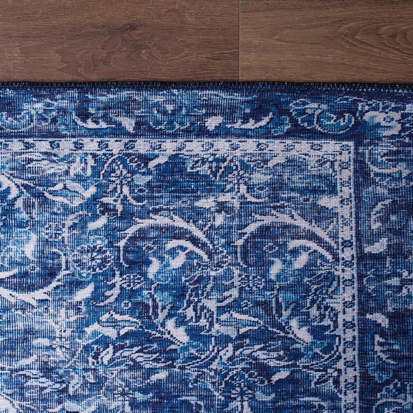 Bulud Rug Vintage Turkish Dark Blue Rug