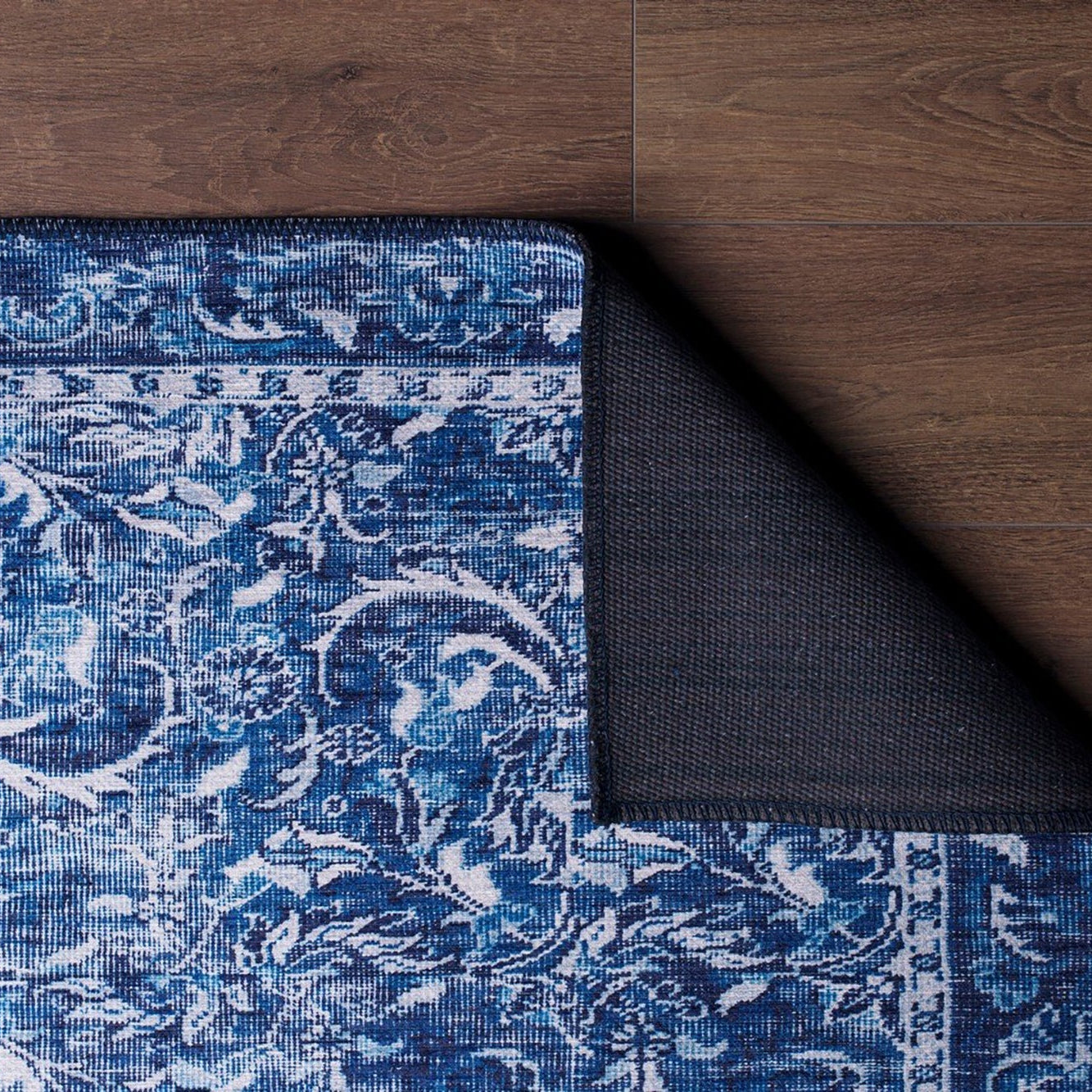 Bulud Rug Vintage Turkish Dark Blue Rug