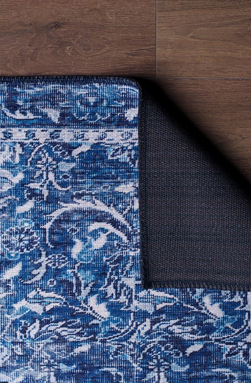 Bulud Rug Vintage Turkish Dark Blue Rug