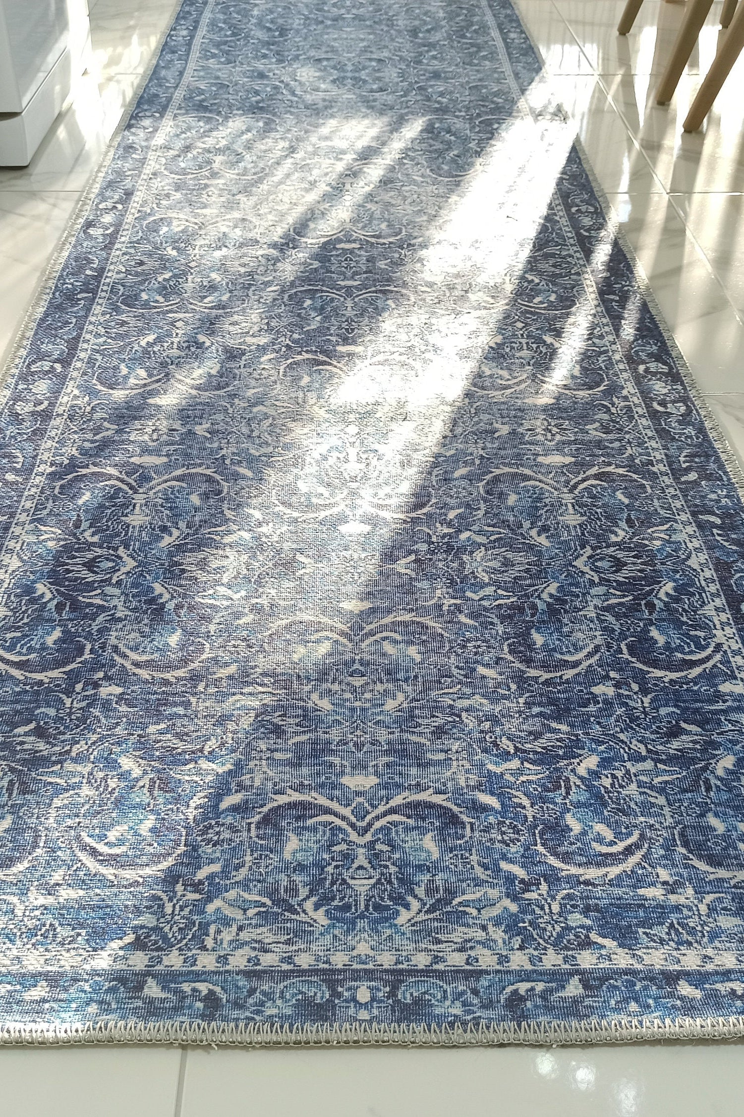 Bulud Rug Vintage Turkish Dark Blue Rug