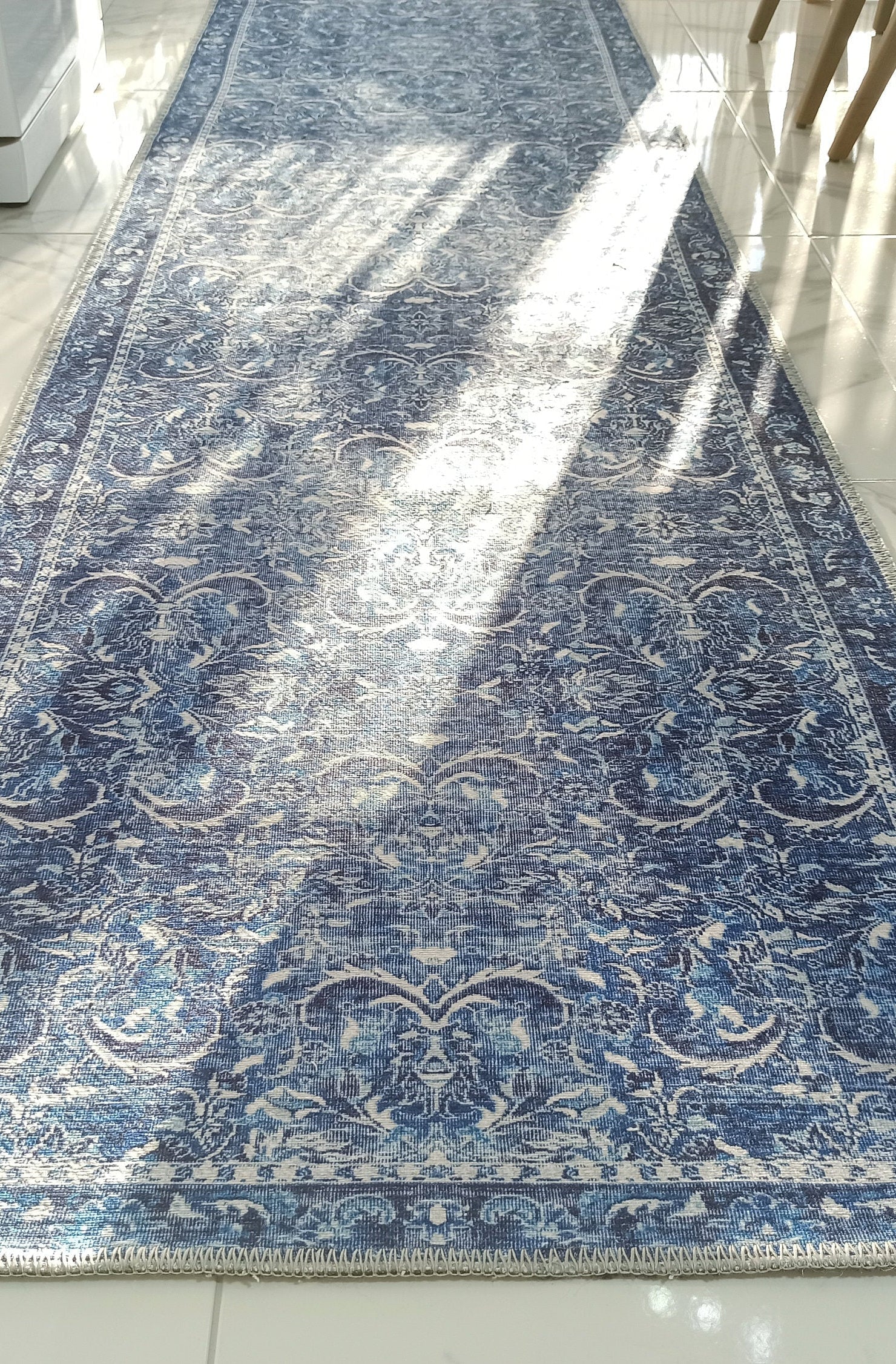 Bulud Rug Vintage Turkish Dark Blue Rug