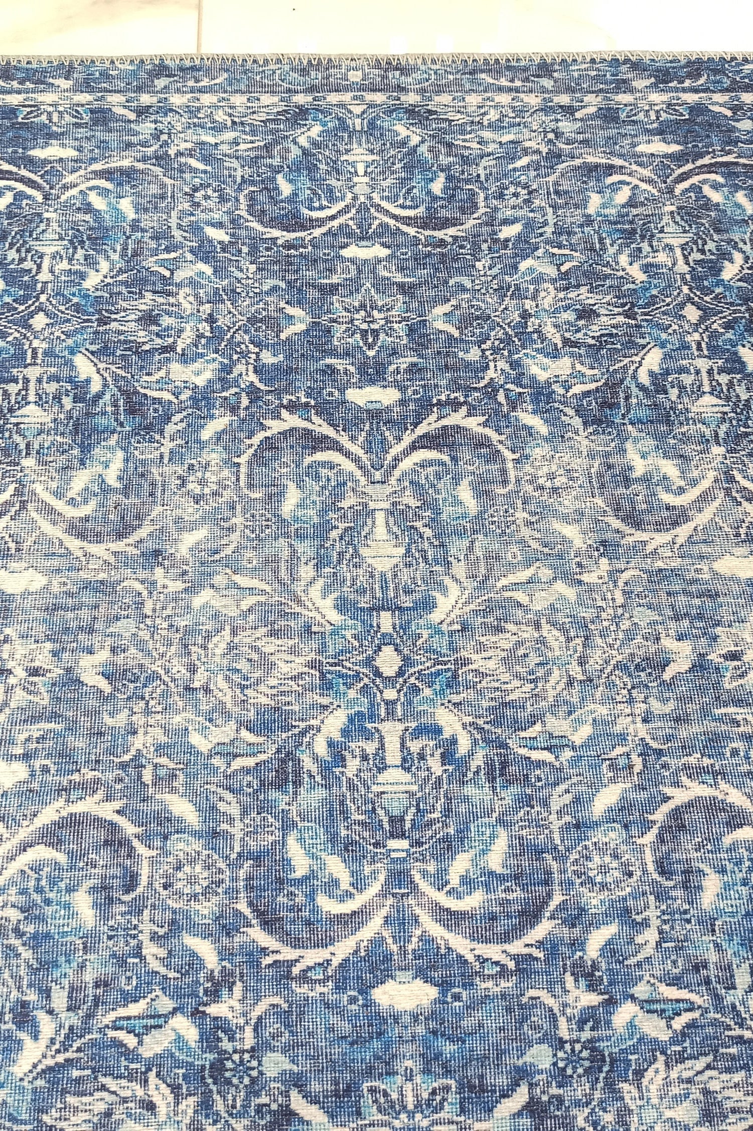 Bulud Rug Vintage Turkish Dark Blue Rug