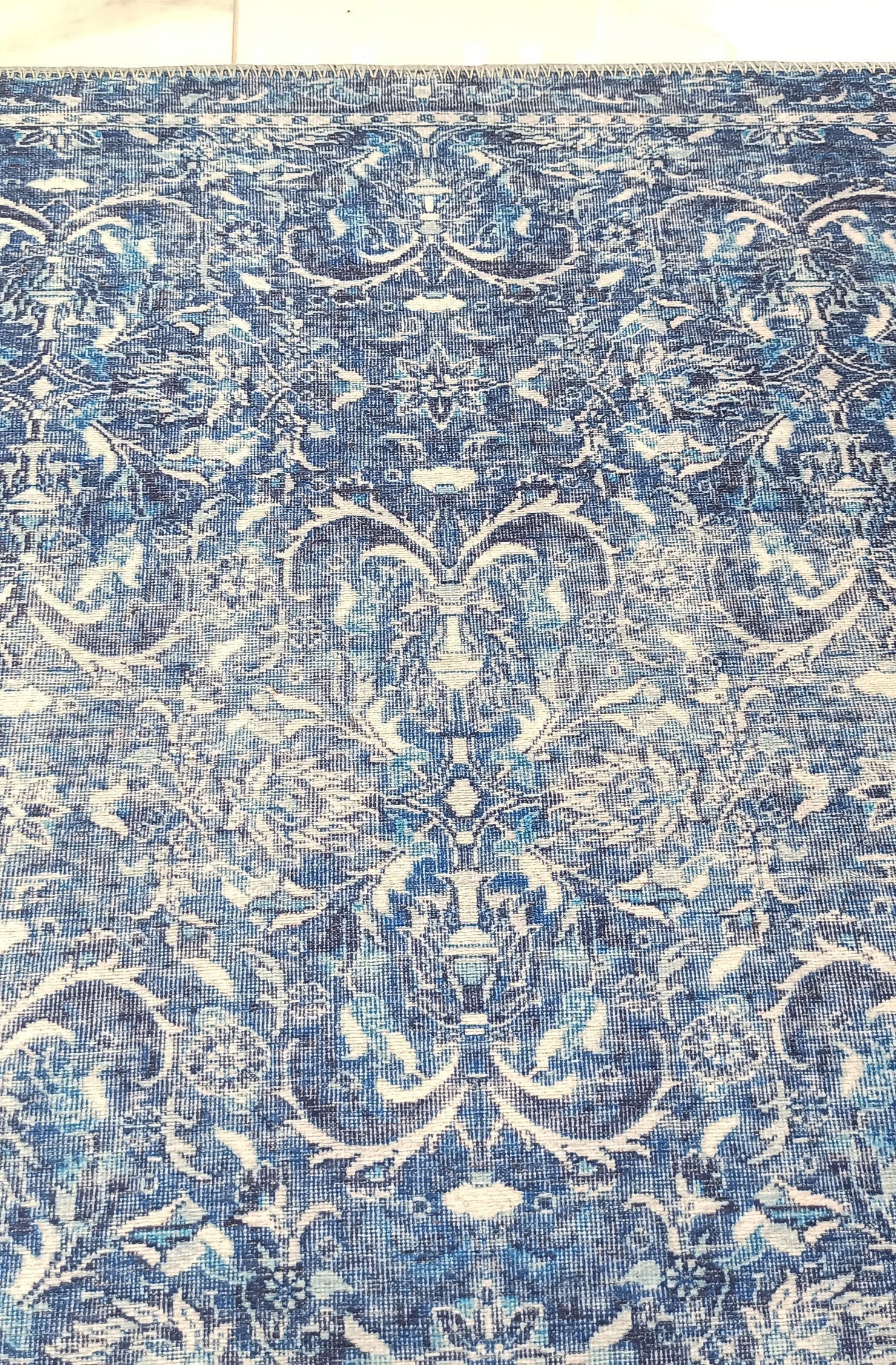 Bulud Rug Vintage Turkish Dark Blue Rug