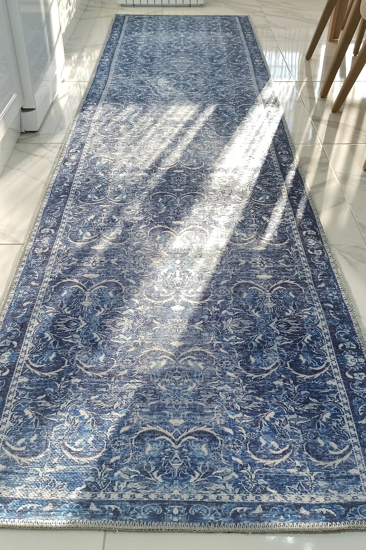 Bulud Rug Vintage Turkish Dark Blue Rug