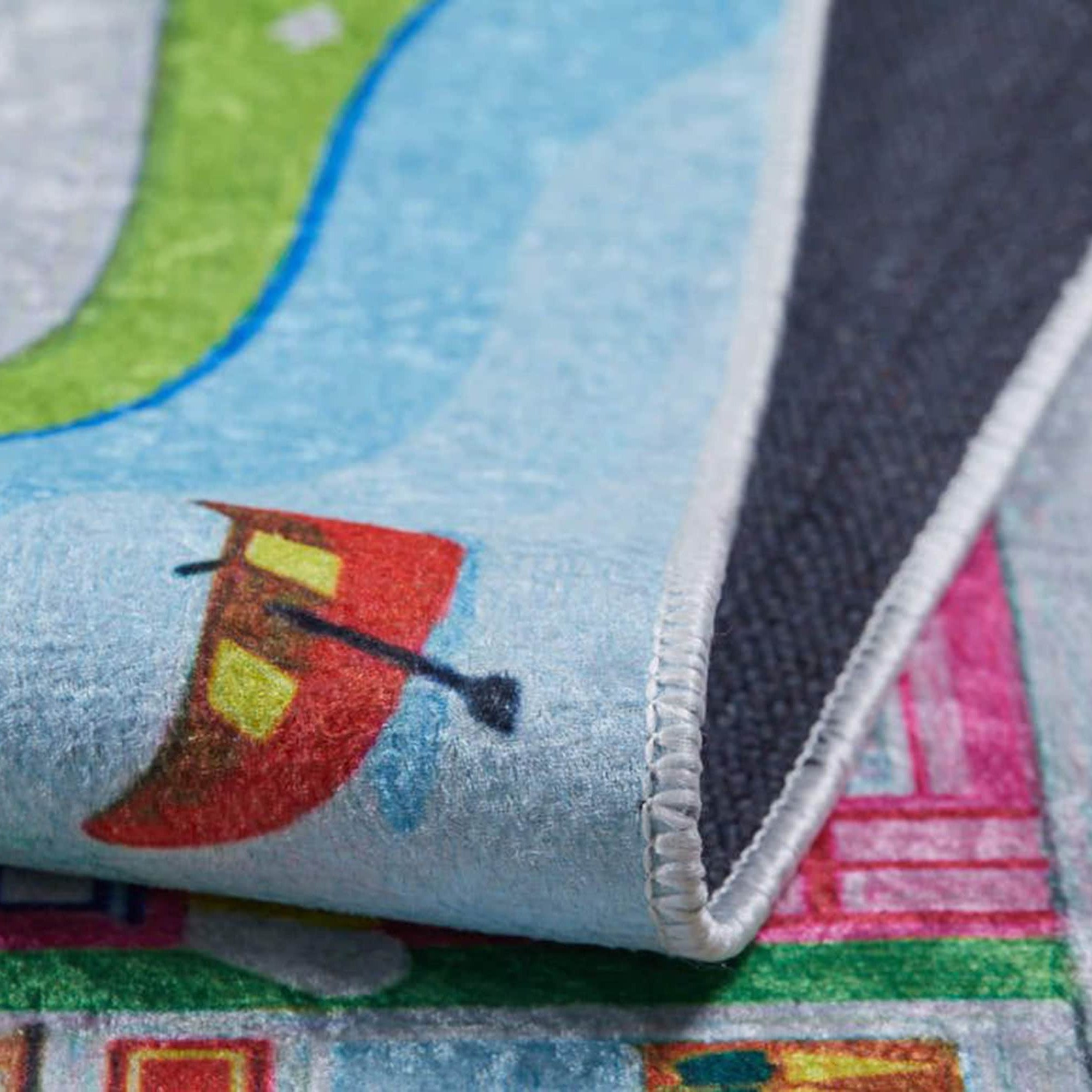 City Map Kids Green Play Rug