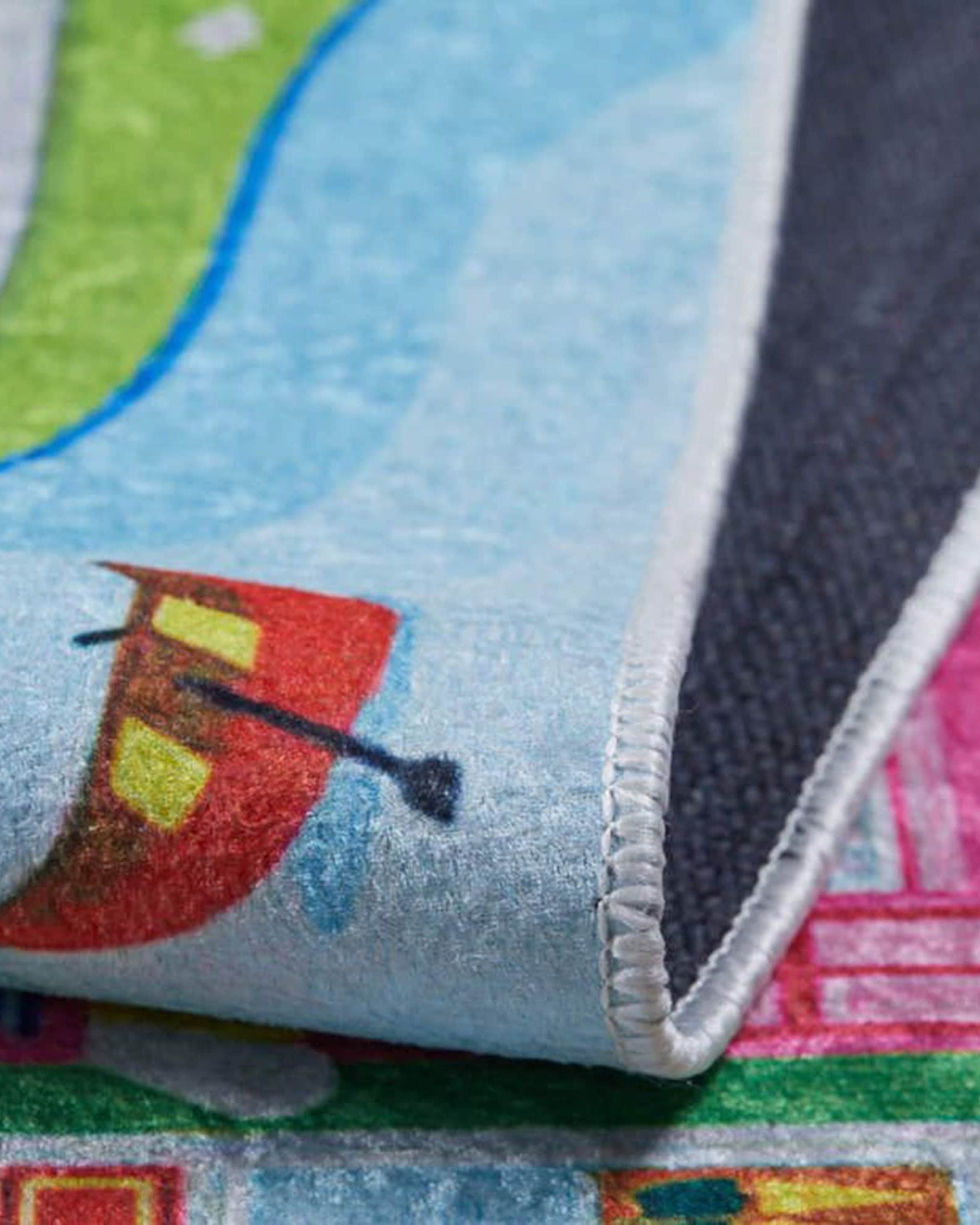 City Map Kids Green Play Rug