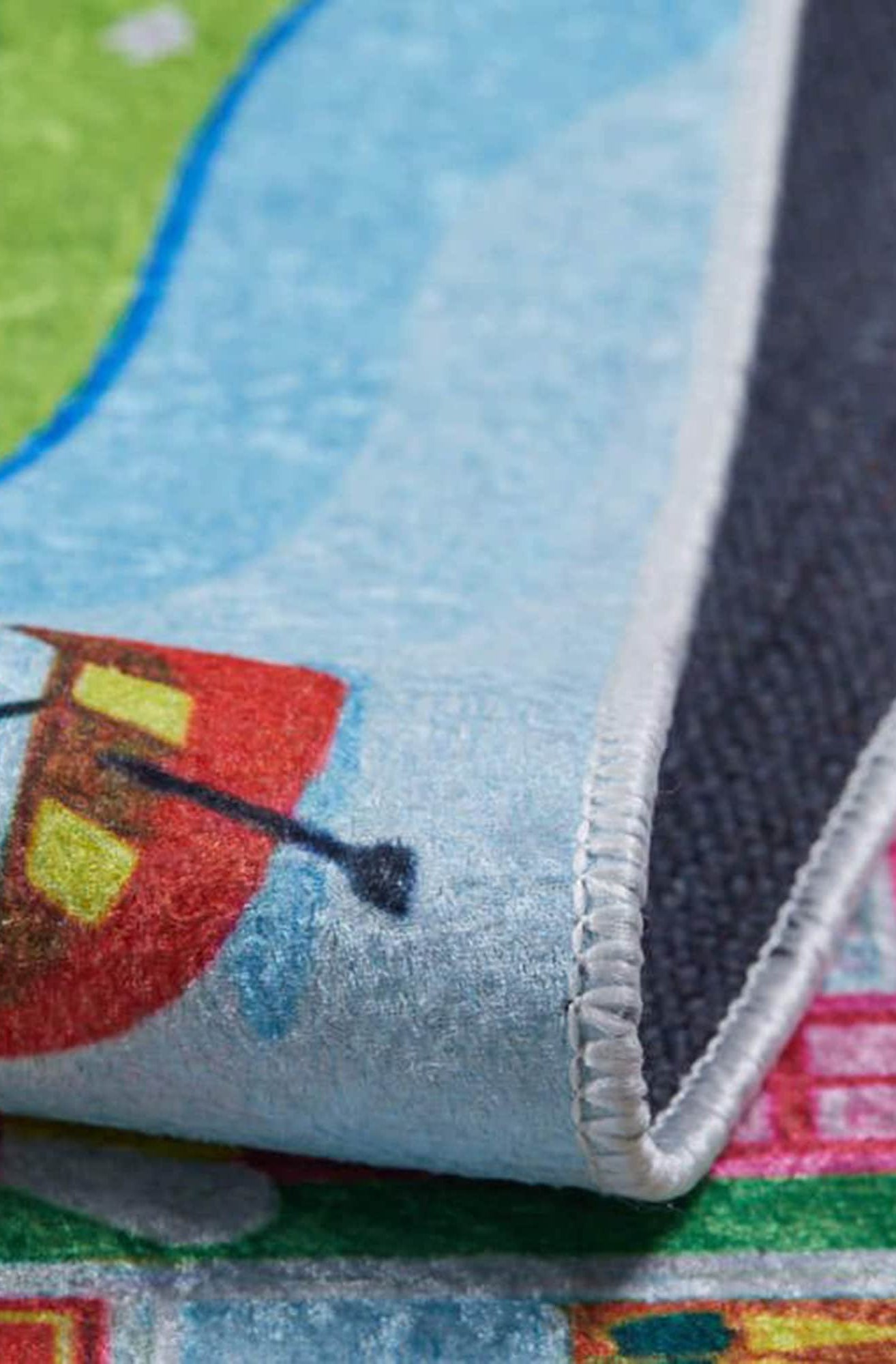 City Map Kids Green Play Rug